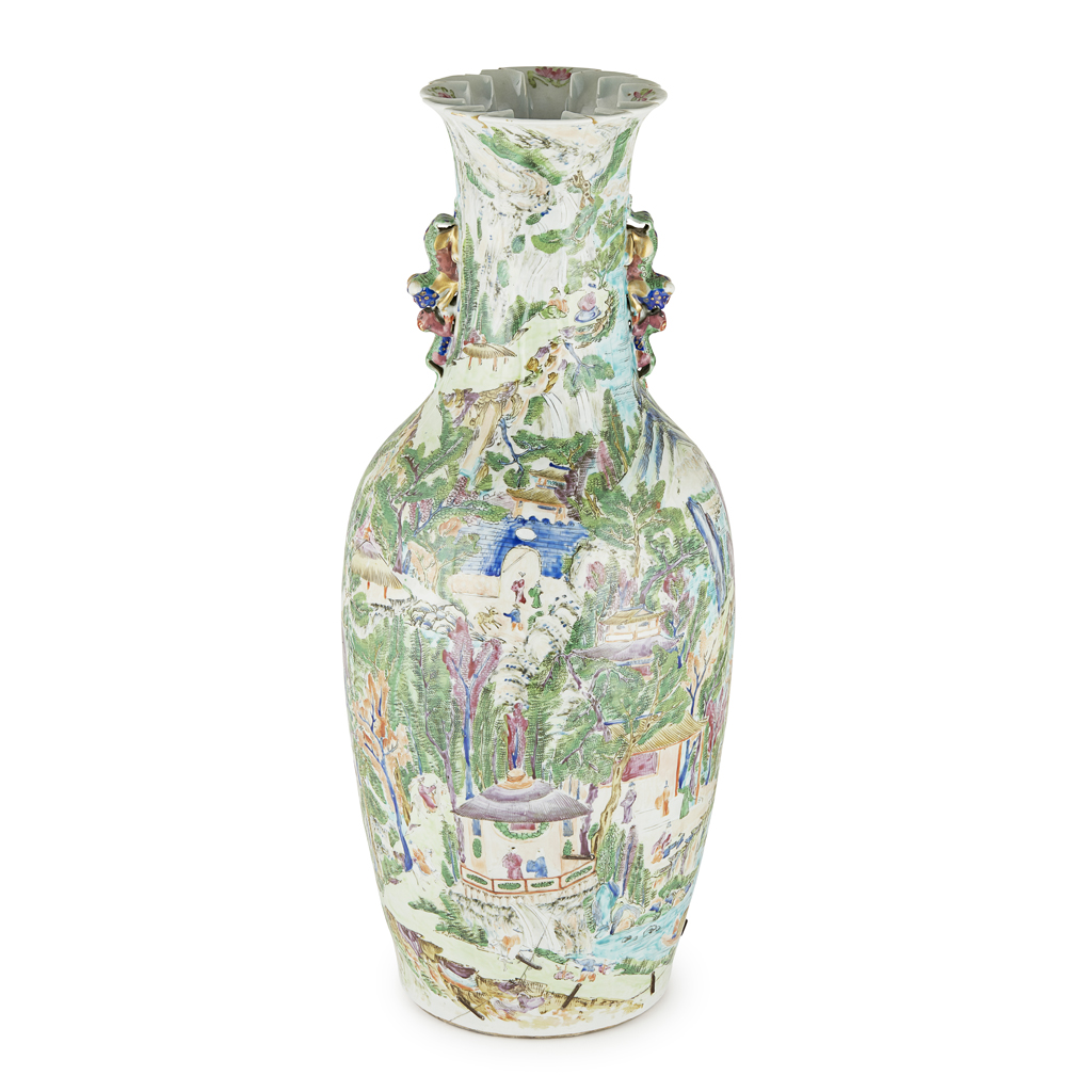 LARGE CANTON FAMILLE ROSE VASE
