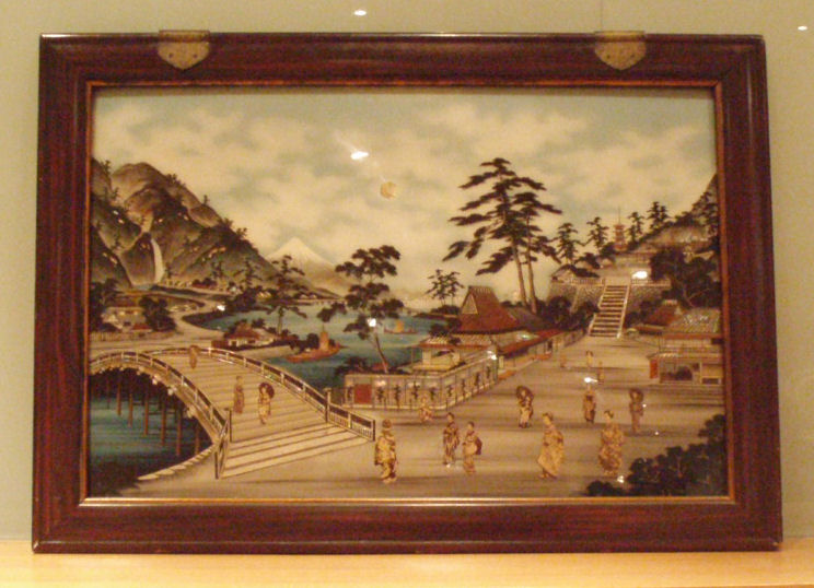 A 20th century Japanese painted collage