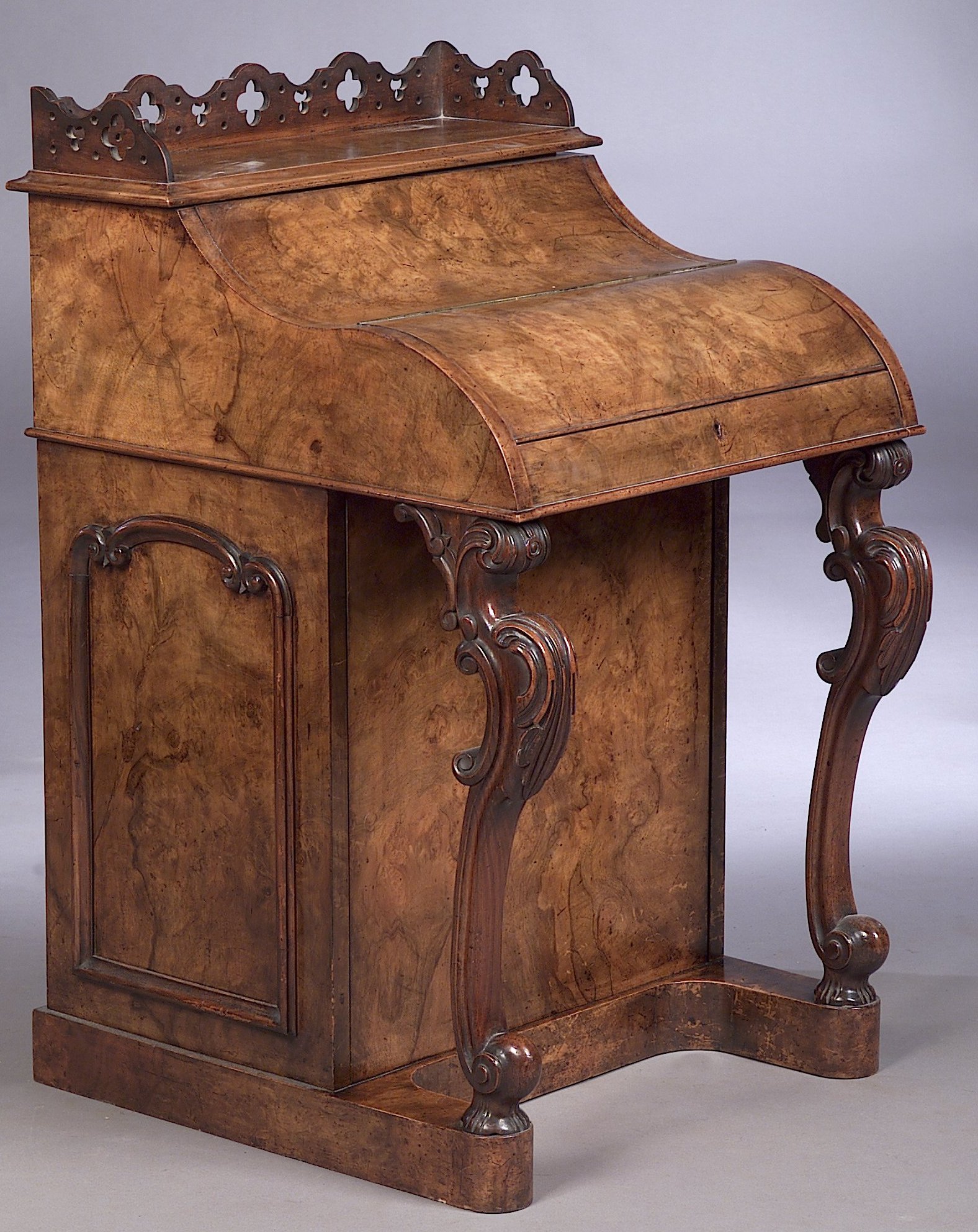 A Victorian burr walnut Davenport