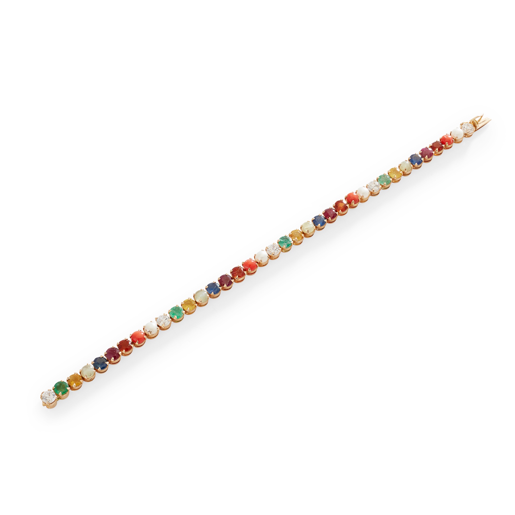 A multi-gem set bracelet