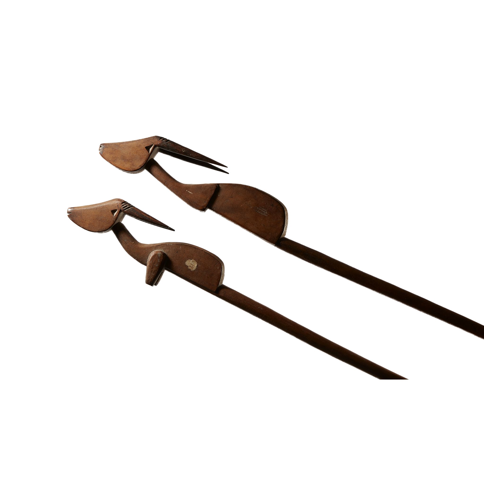 PAIR OF ANTELOPE STAFFS