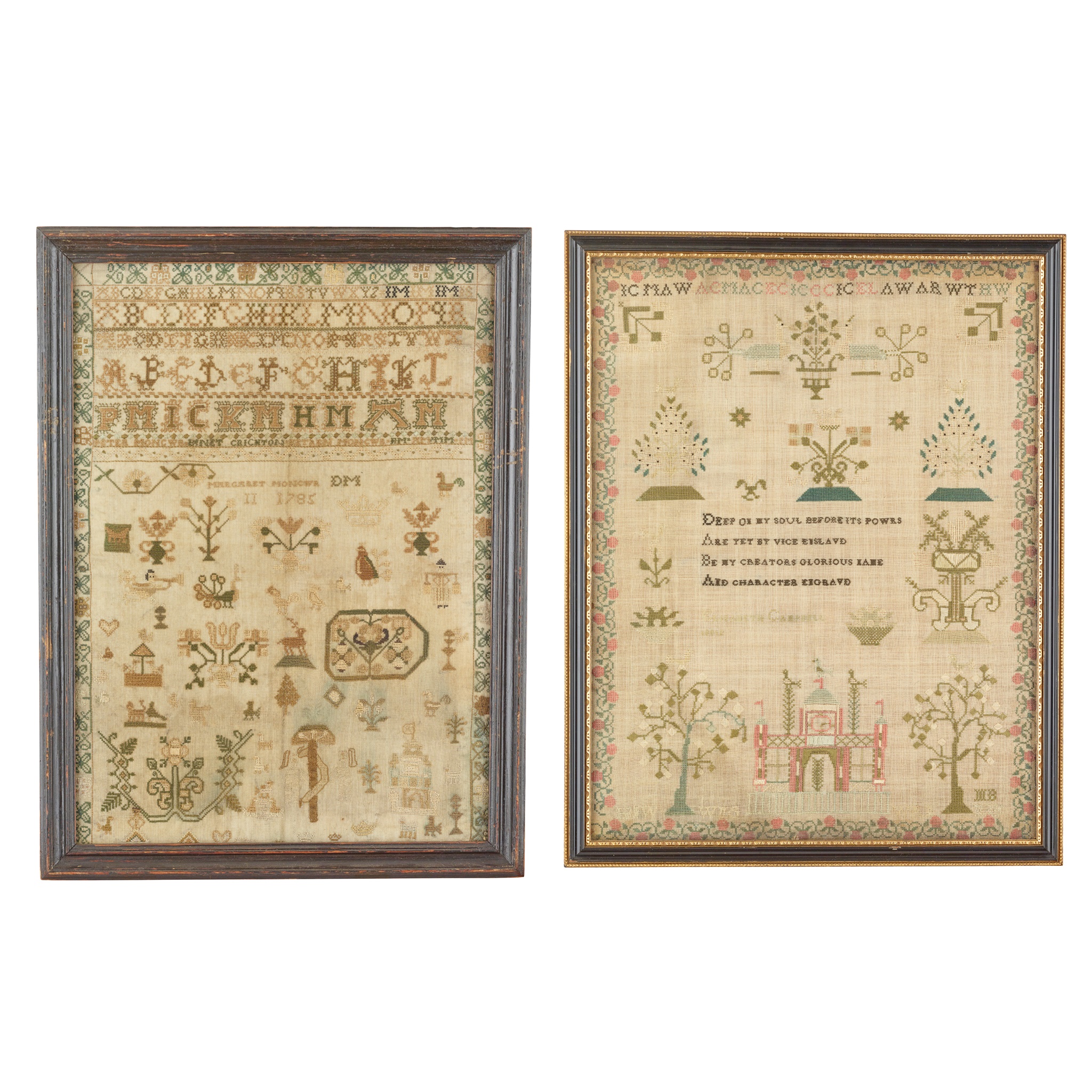 TWO GEORGE III NEEDLEWORK SAMPLERS
