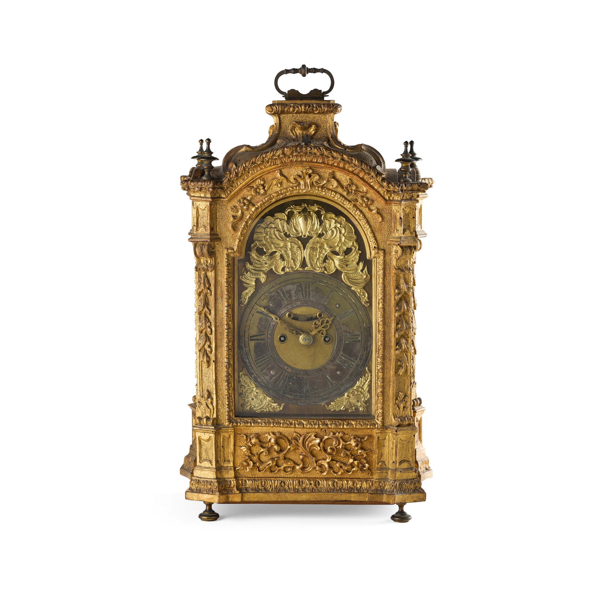 GEORGIAN III GILTWOOD BRACKET CLOCK