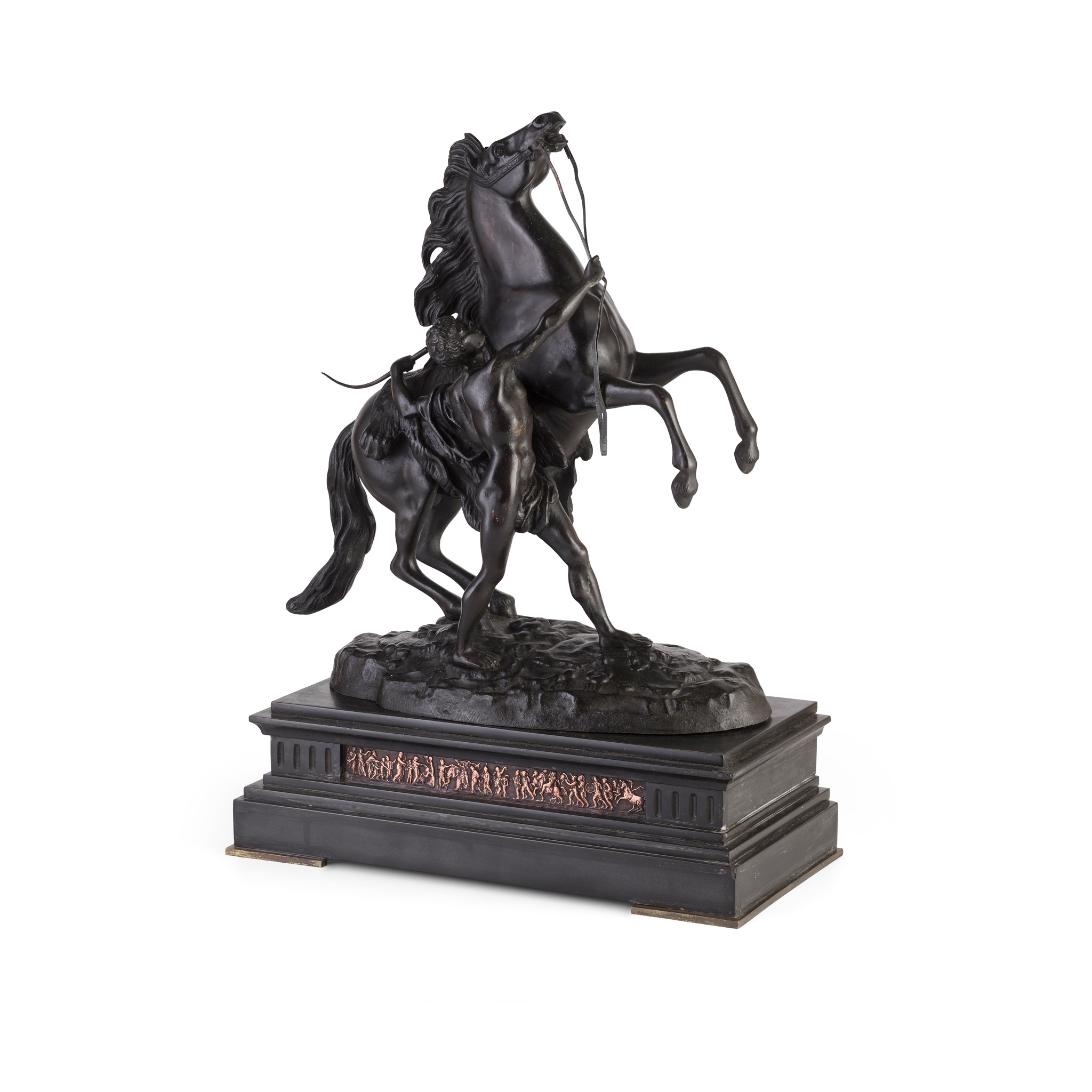 PAIR OF FRENCH BRONZE 'MARLEY' HORSES, AFTER COUSTOU