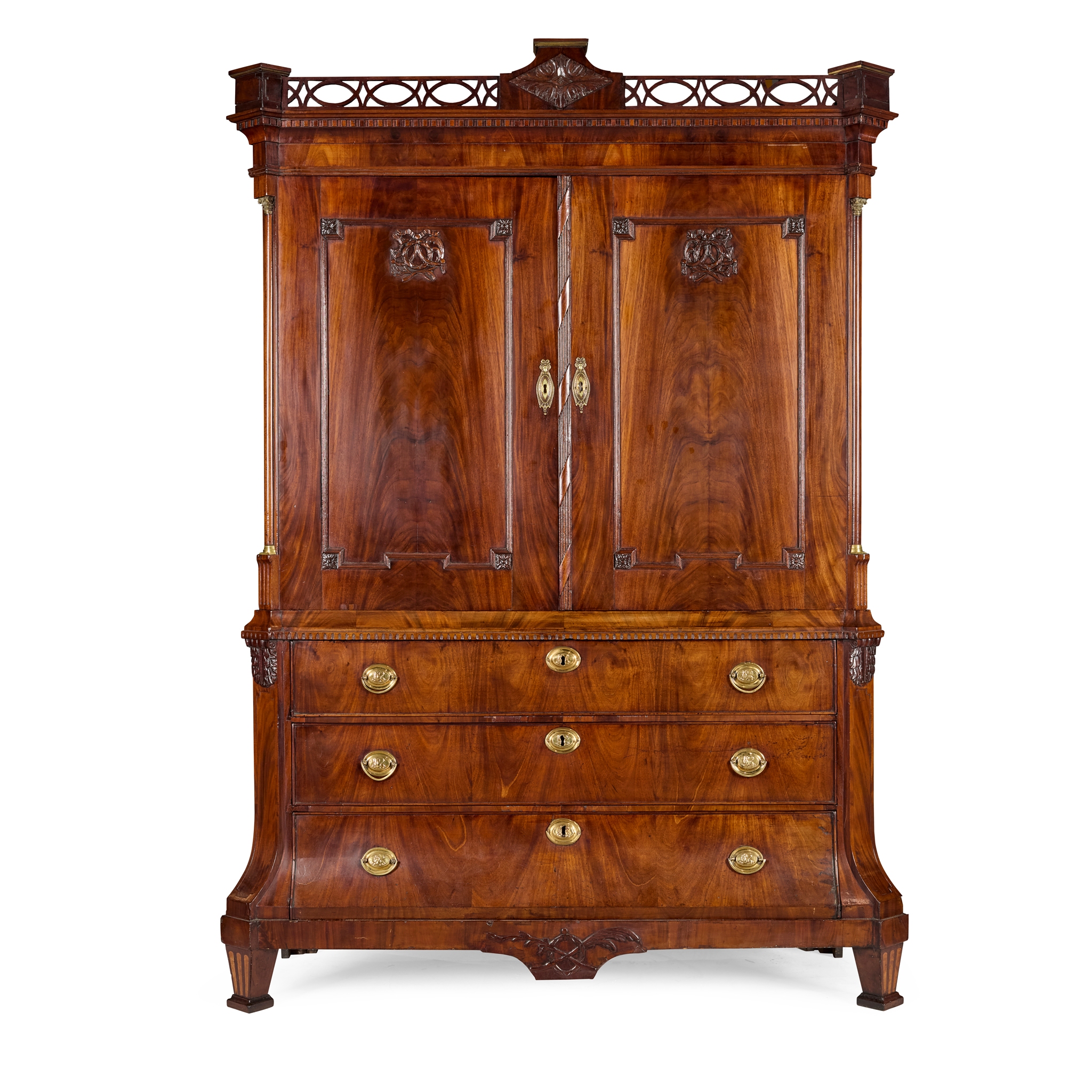 DUTCH NEOCLASSICAL MAHOGANY CABINET