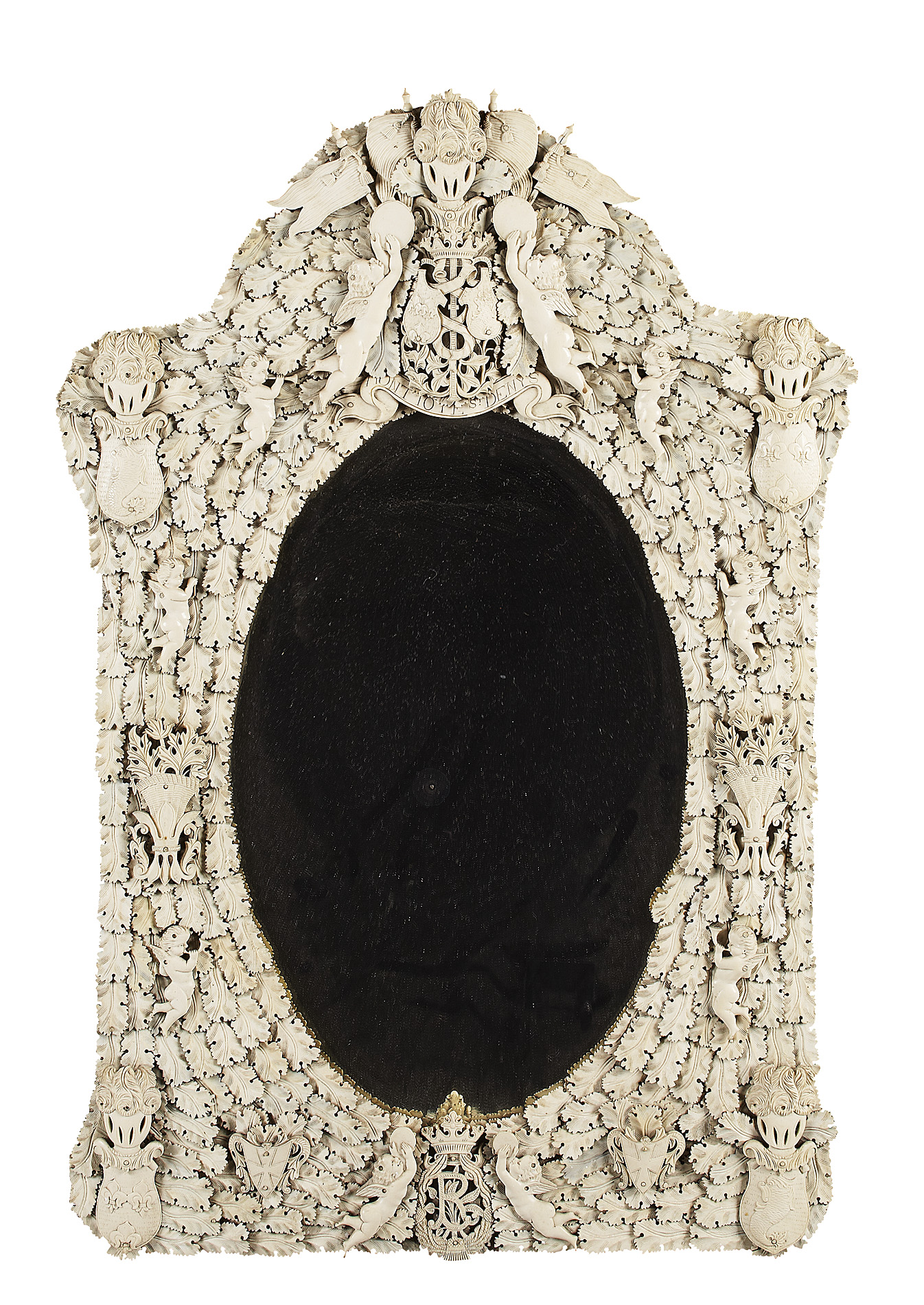 NEAR PAIR OF DIEPPE IVORY MIRRORS