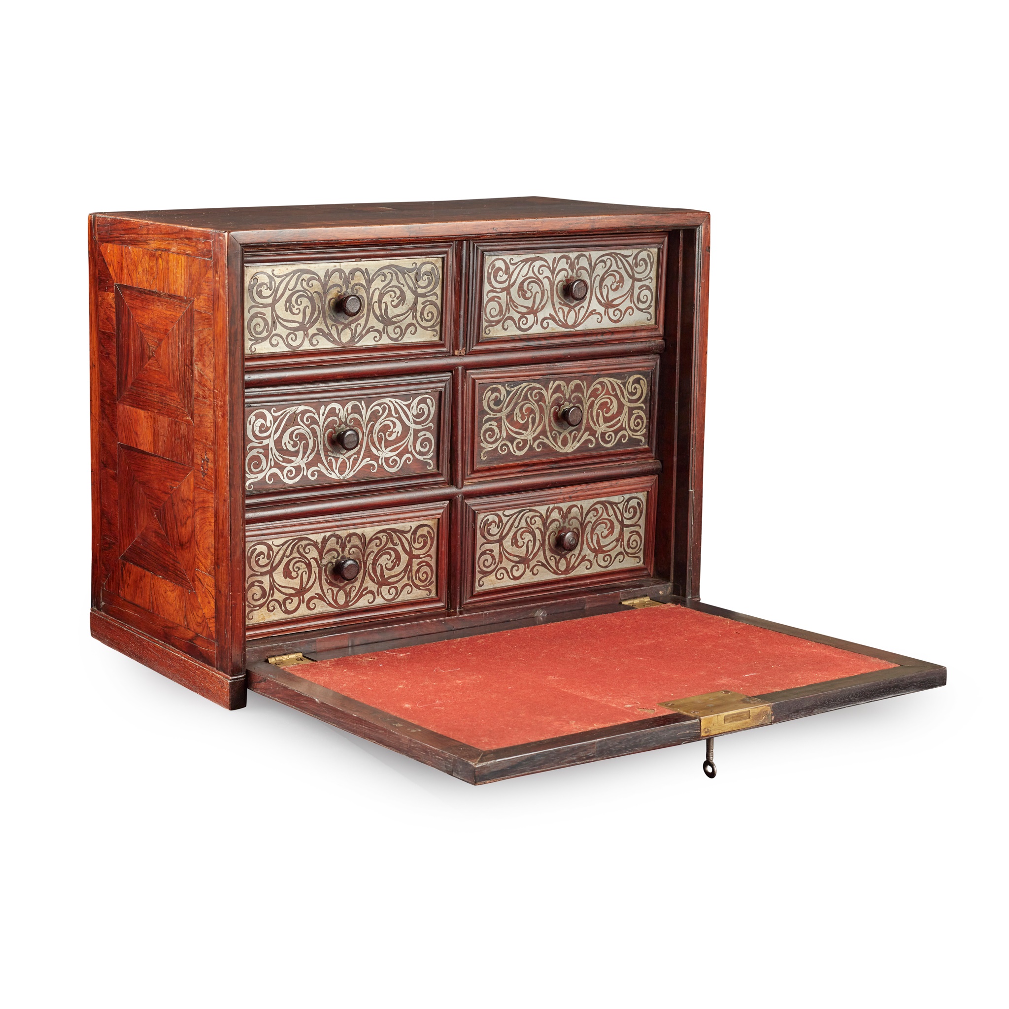 WILLIAM AND MARY KINGWOOD AND STEEL TABLE CABINET