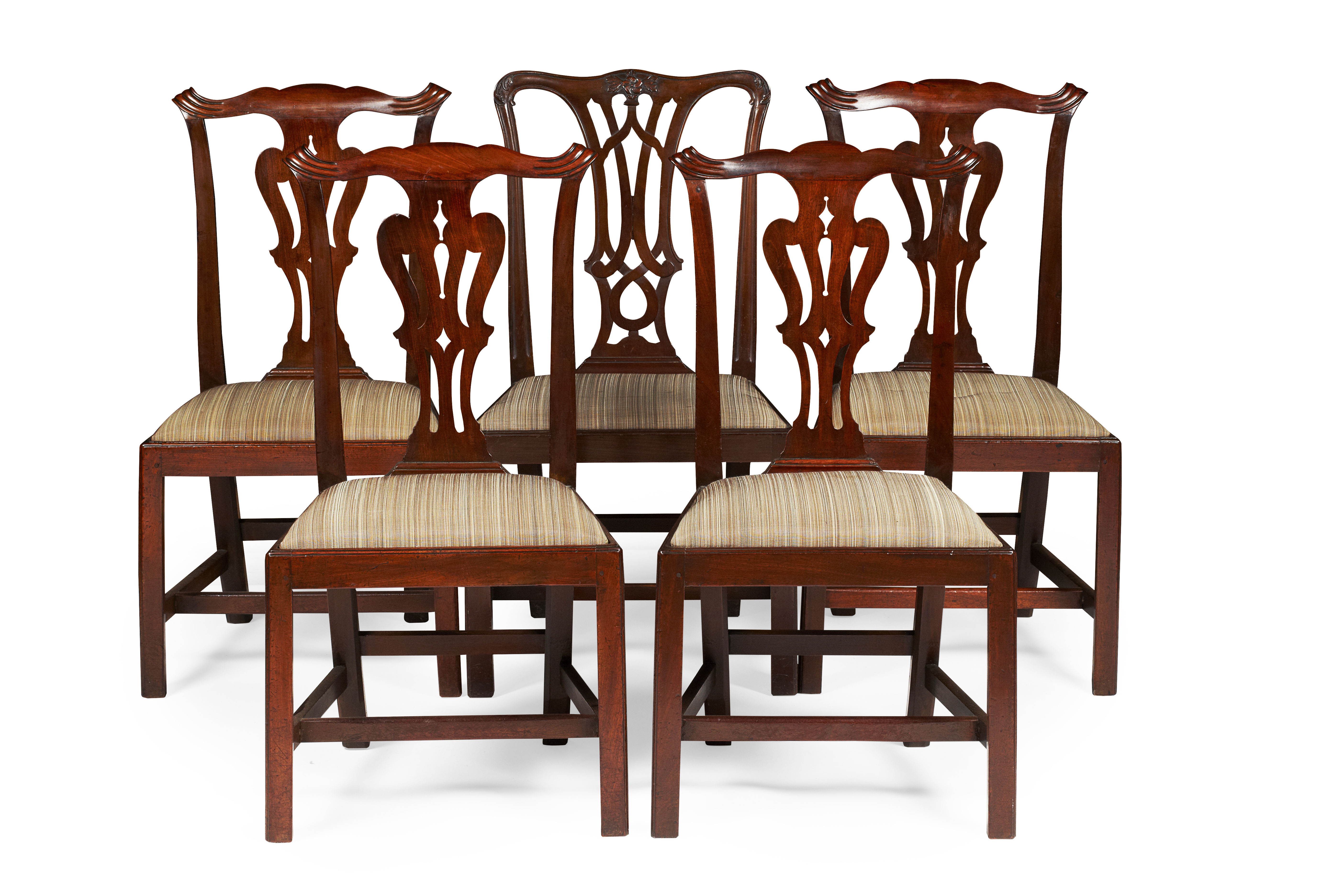 SET OF FOUR GEORGE III MAHOGANY DINING CHAIRS