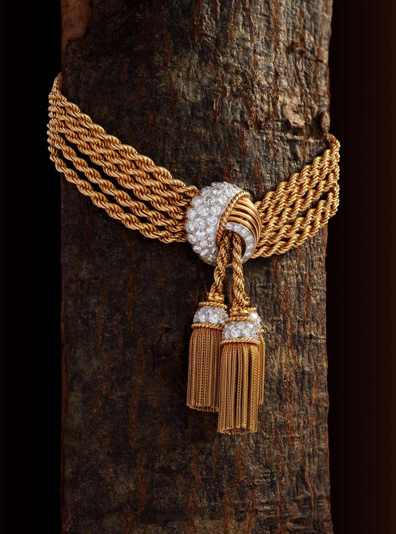 Cartier: A diamond tassel bracelet, circa 1950