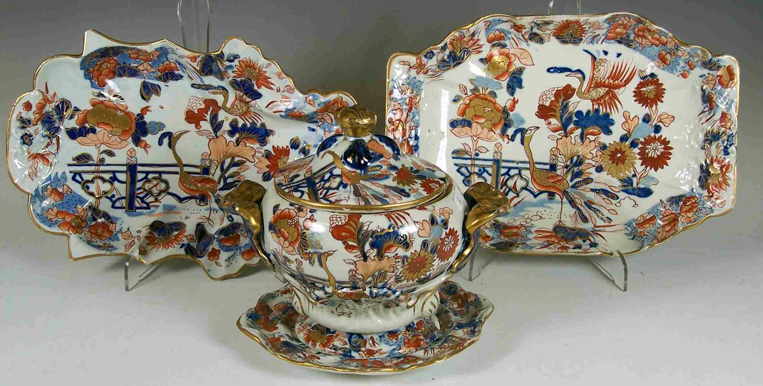 A 19th century ironstone part fruit service,