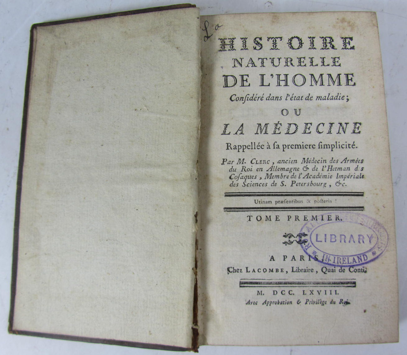 French Medicine, 18th century, including Thiroux d'Arconville, M. G. C. D., Madame