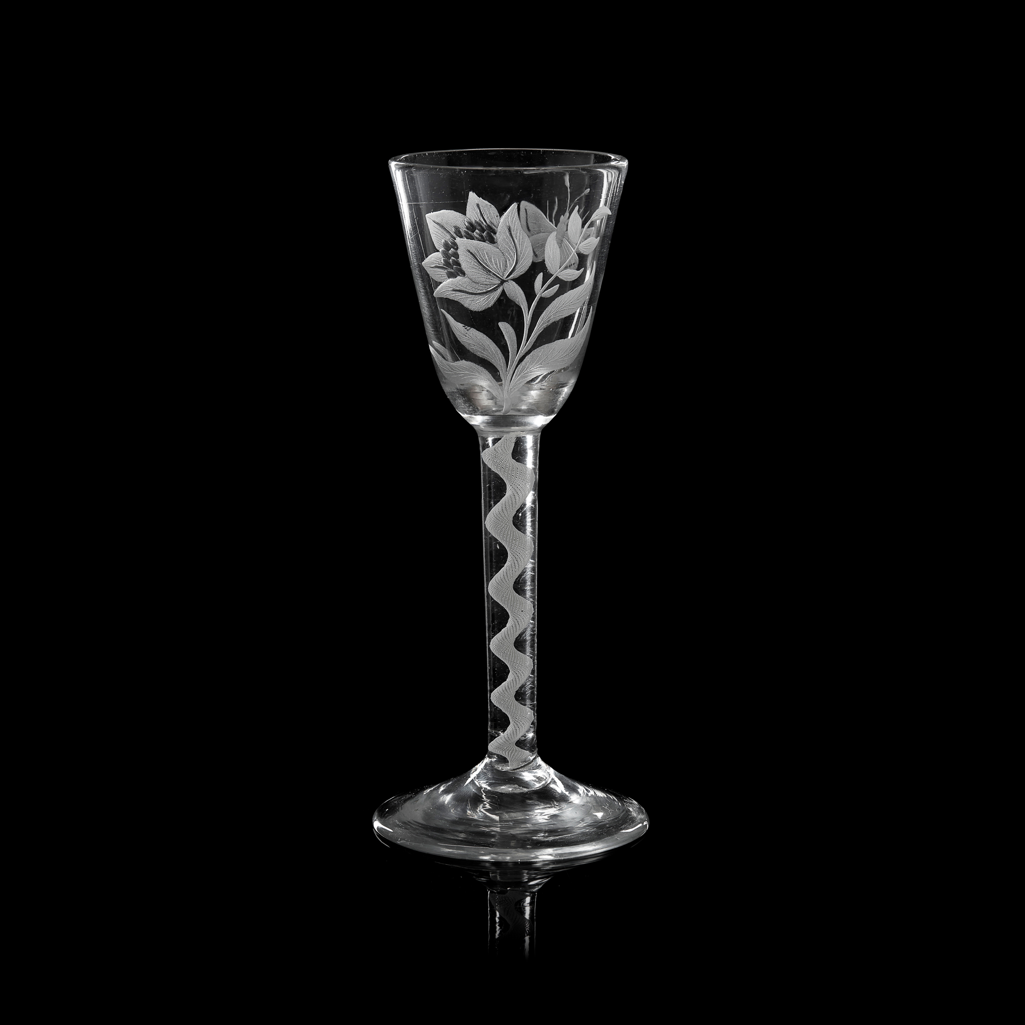 OPAQUE TWIST GLASS OF JACOBITE INTEREST