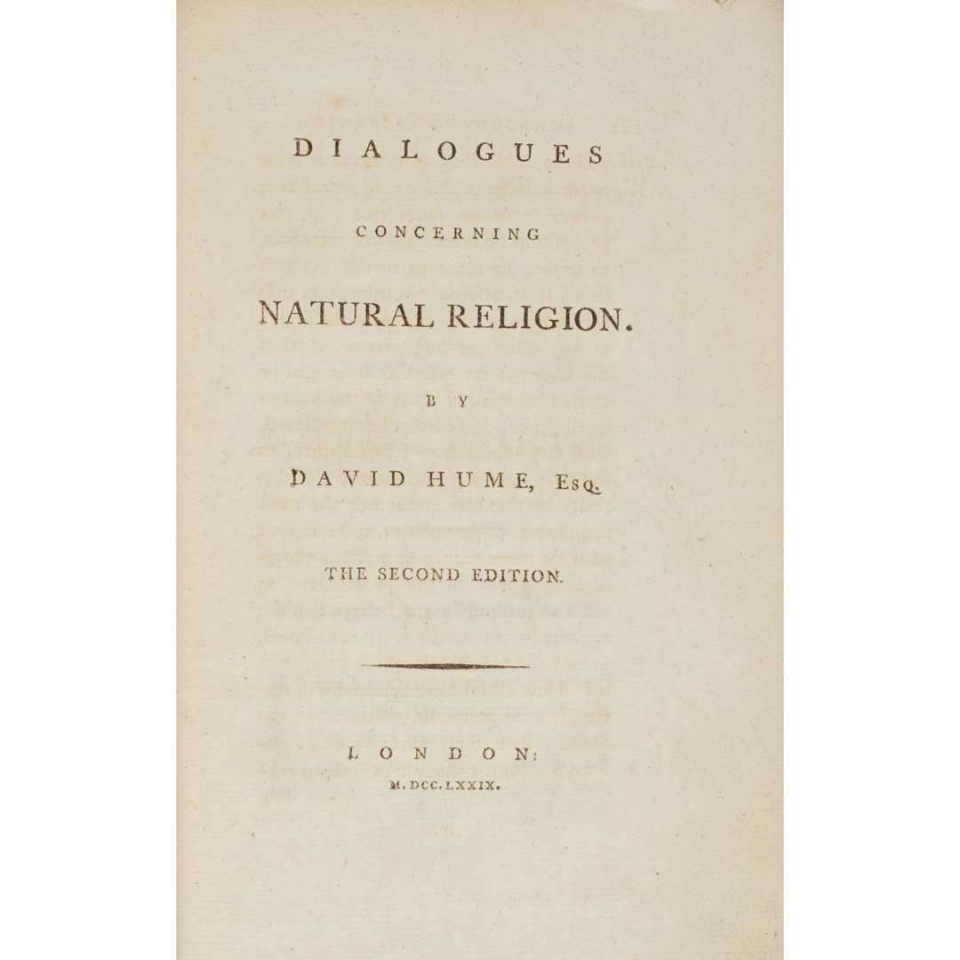 Past auction: Hume, David Dialogues concerning Natural Religion