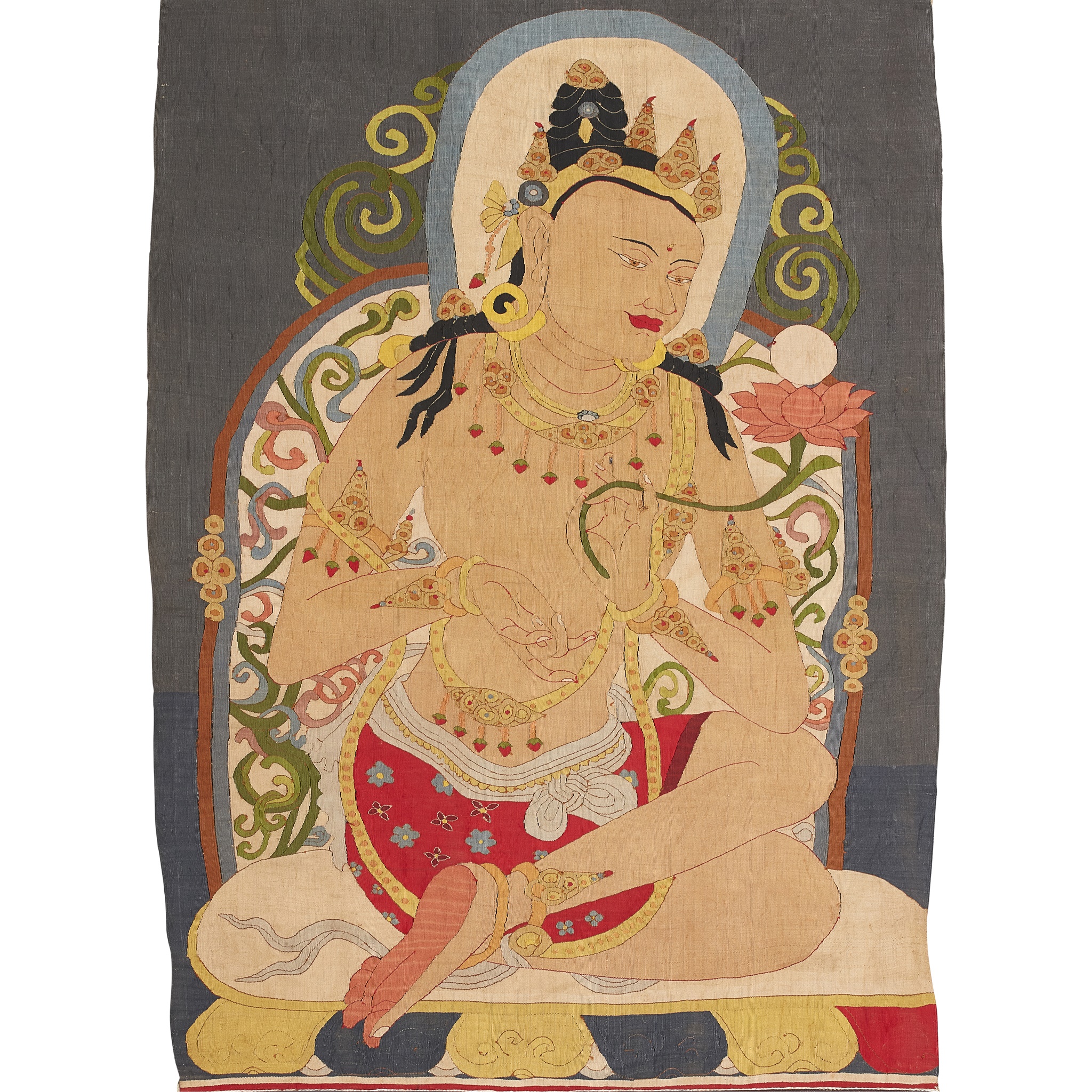 THANGKA DEPICTING FLOWER-OFFERING LHAMO