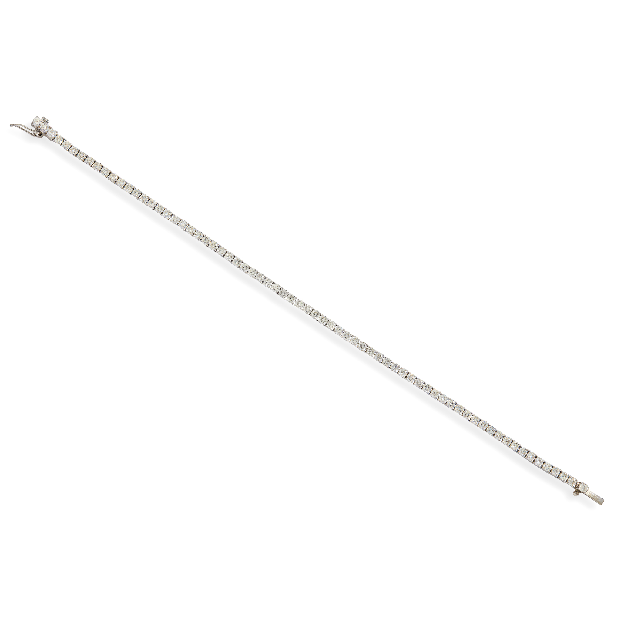 A diamond tennis bracelet
