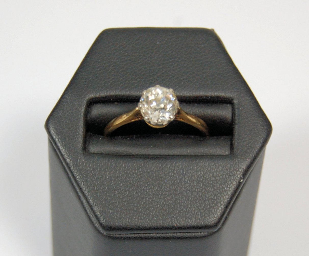 A single-stone diamond ring