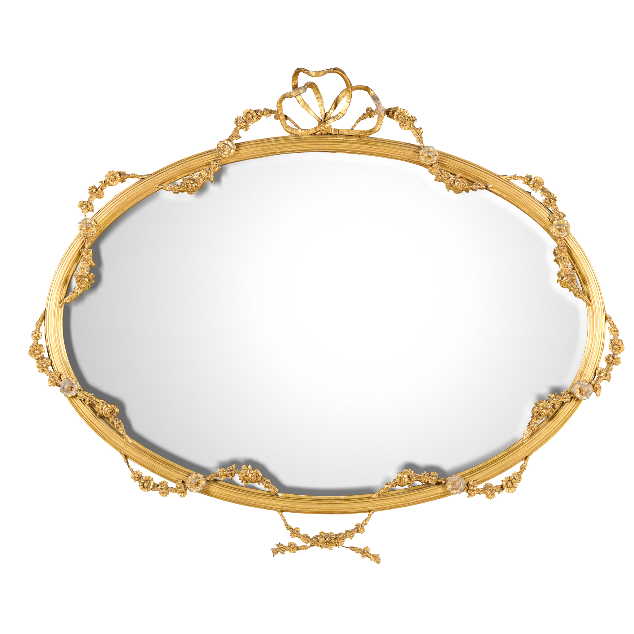 GEORGIAN STYLE GILTWOOD AND GESSO OVAL MIRROR