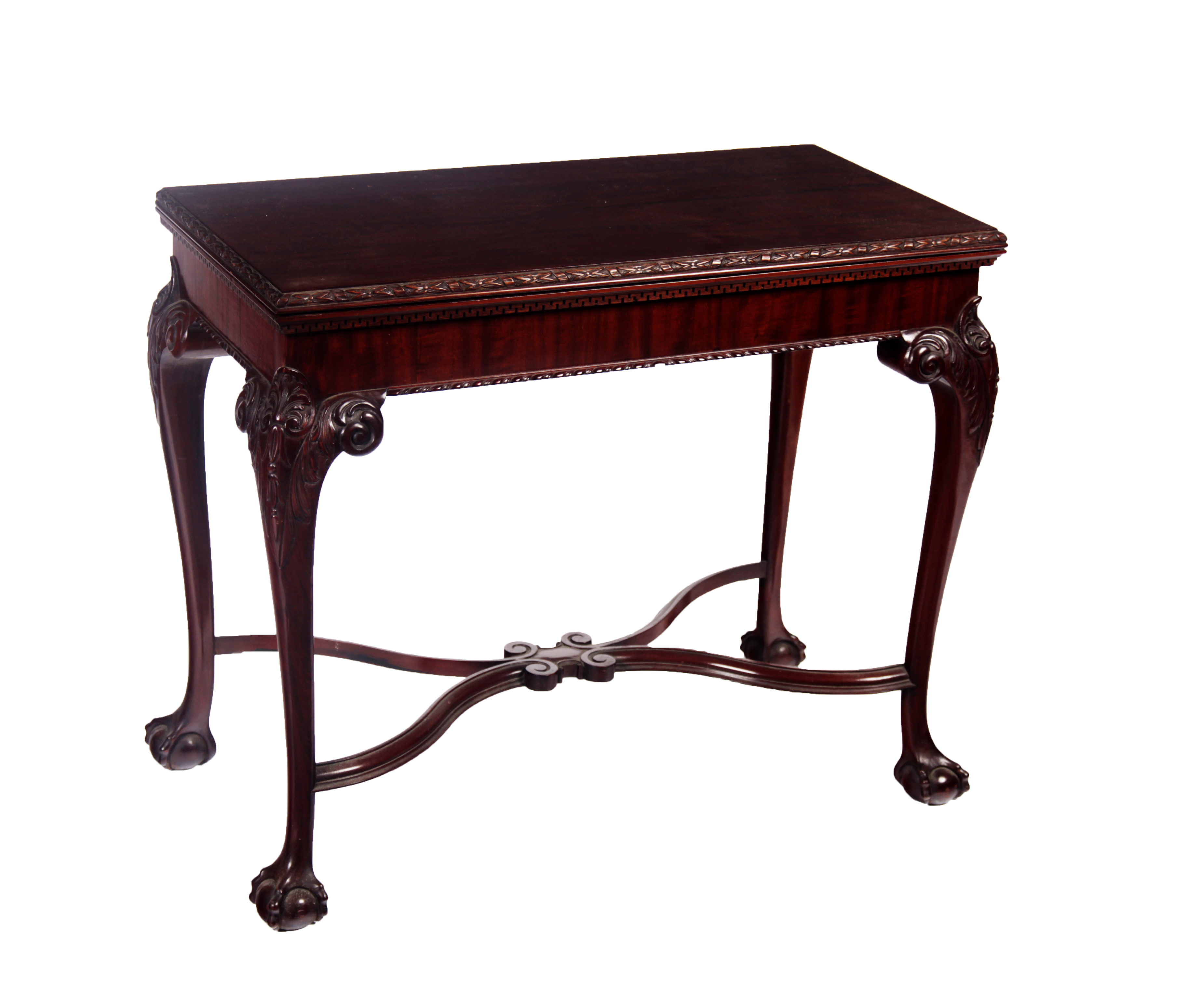 MAHOGANY FOLDOVER GAMES TABLE IN THE GEORGE III MANNER