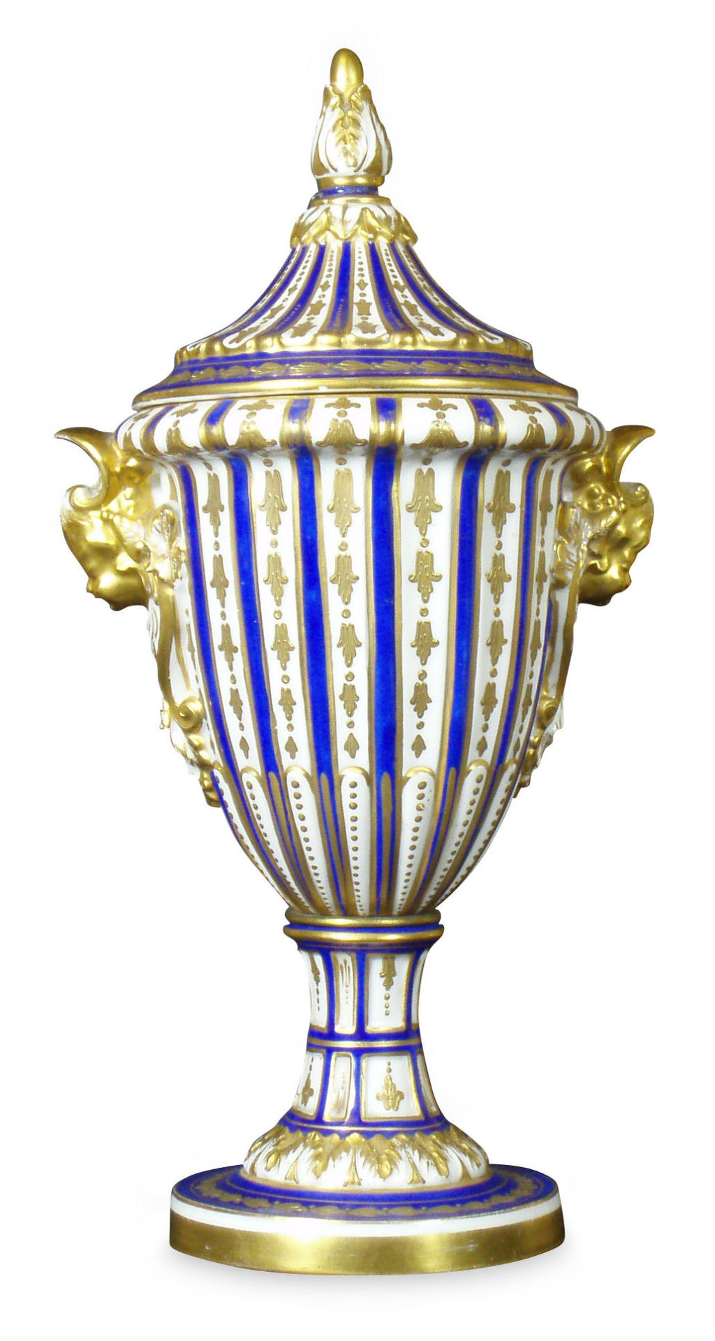 A 19th century French Sevres style porcelain vase and cover