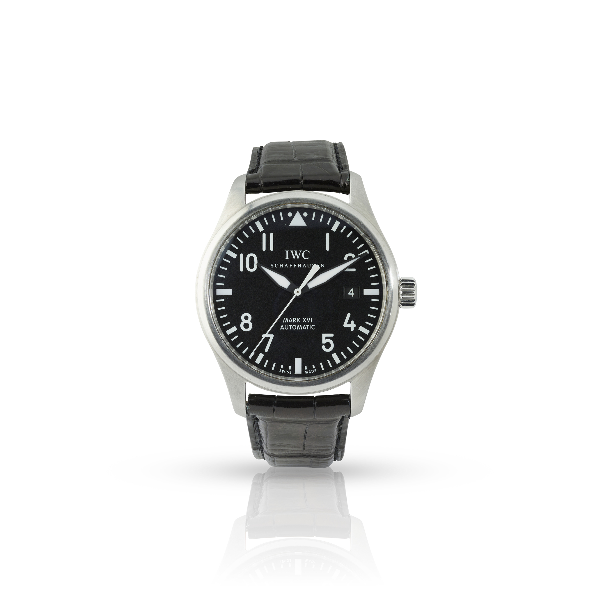 IWC. A fine stainless steel automatic wristwatch with date