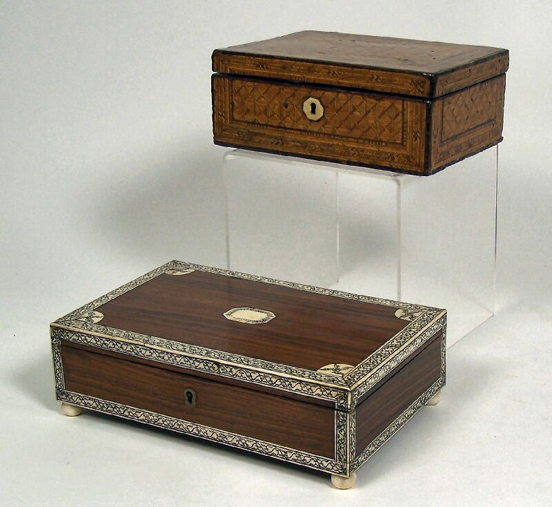 A straw work jewellery box
