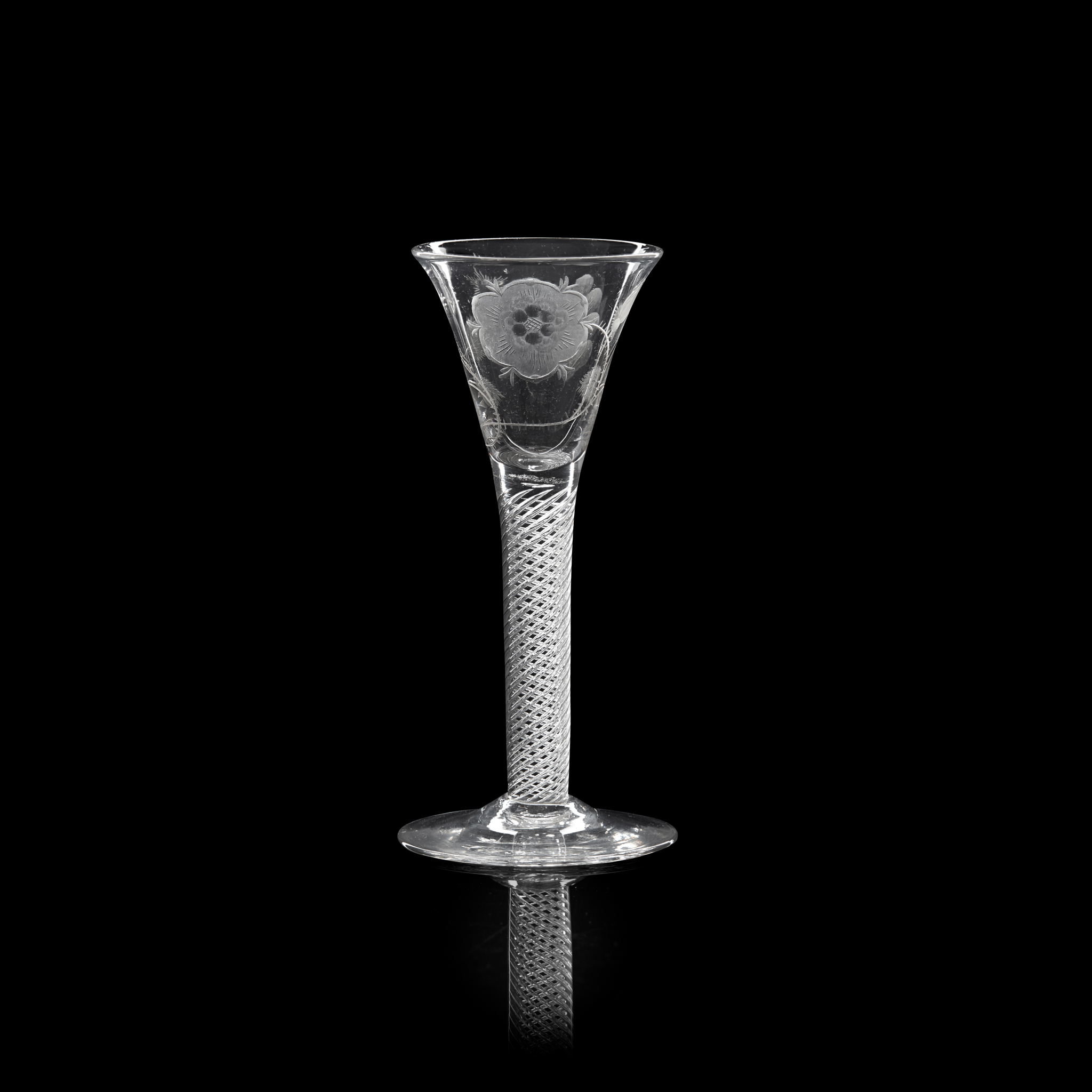 A JACOBITE WINE GLASS