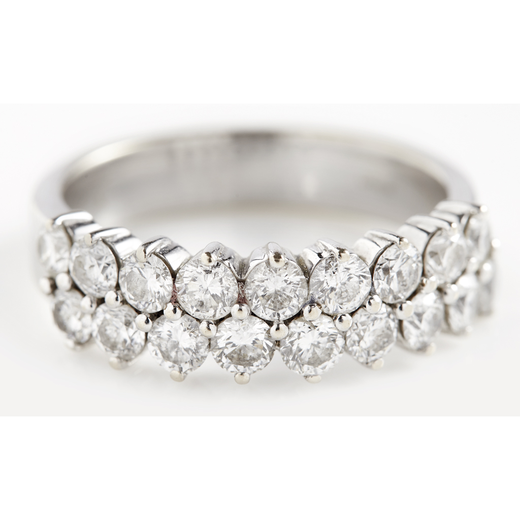 A diamond set half eternity ring