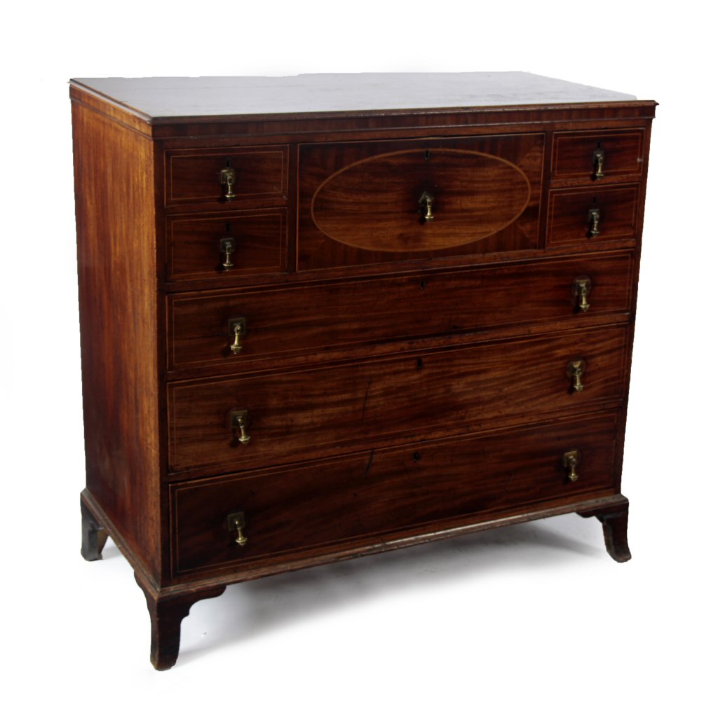 GEORGIAN MAHOGANY SECRETAIRE CHEST OF DRAWERS