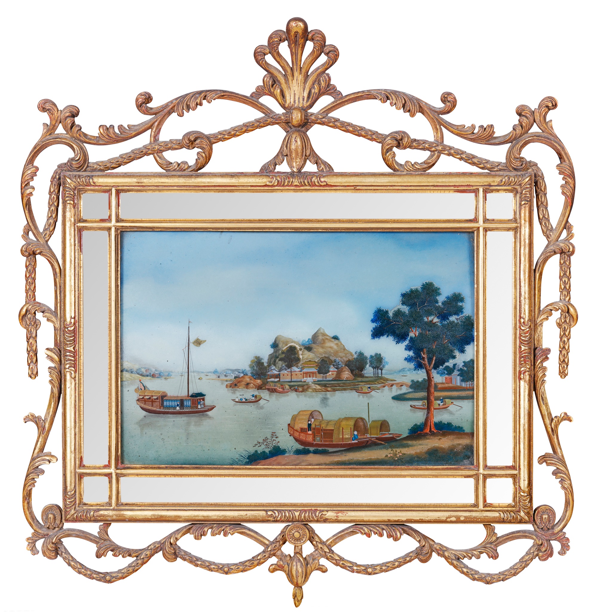 CHINESE EXPORT REVERSE GLASS PAINTING