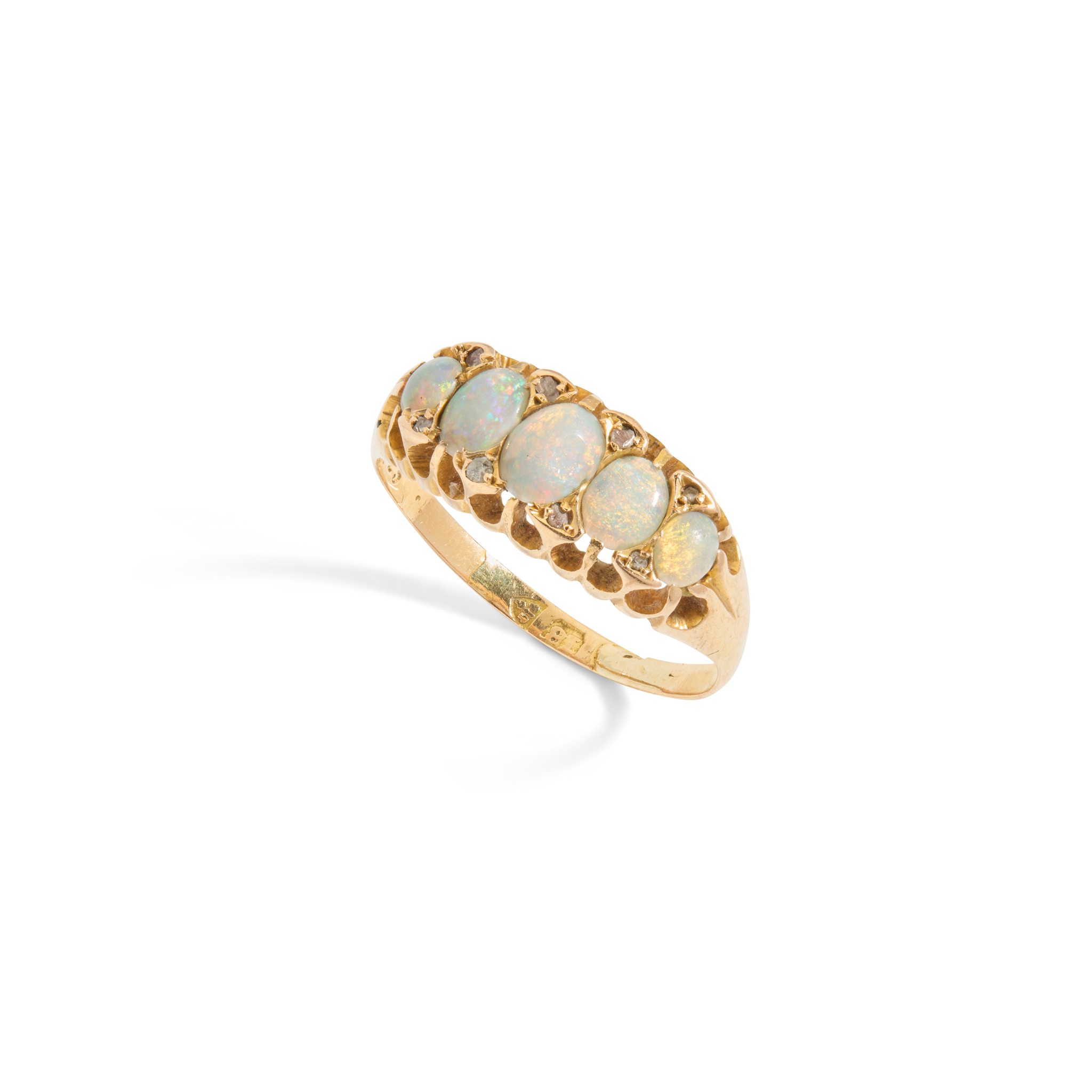 An 18ct gold opal five-stone ring