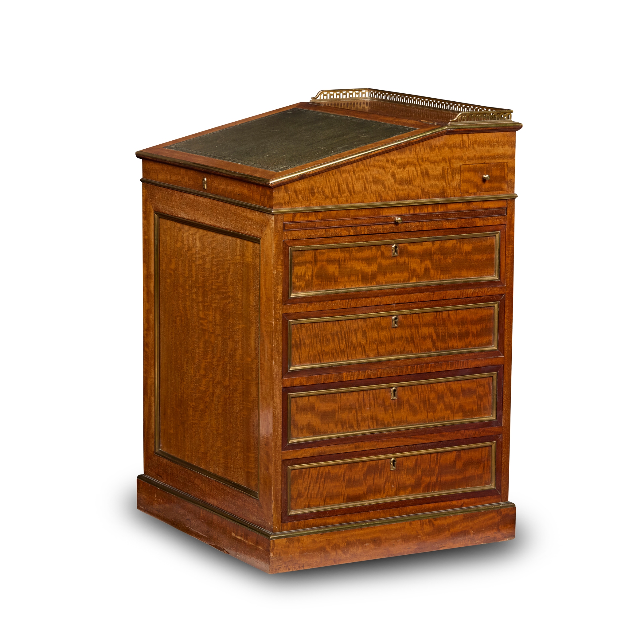 REGENCY MAHOGANY BRASS LINED DAVENPORT, PROBABLY GILLOWS