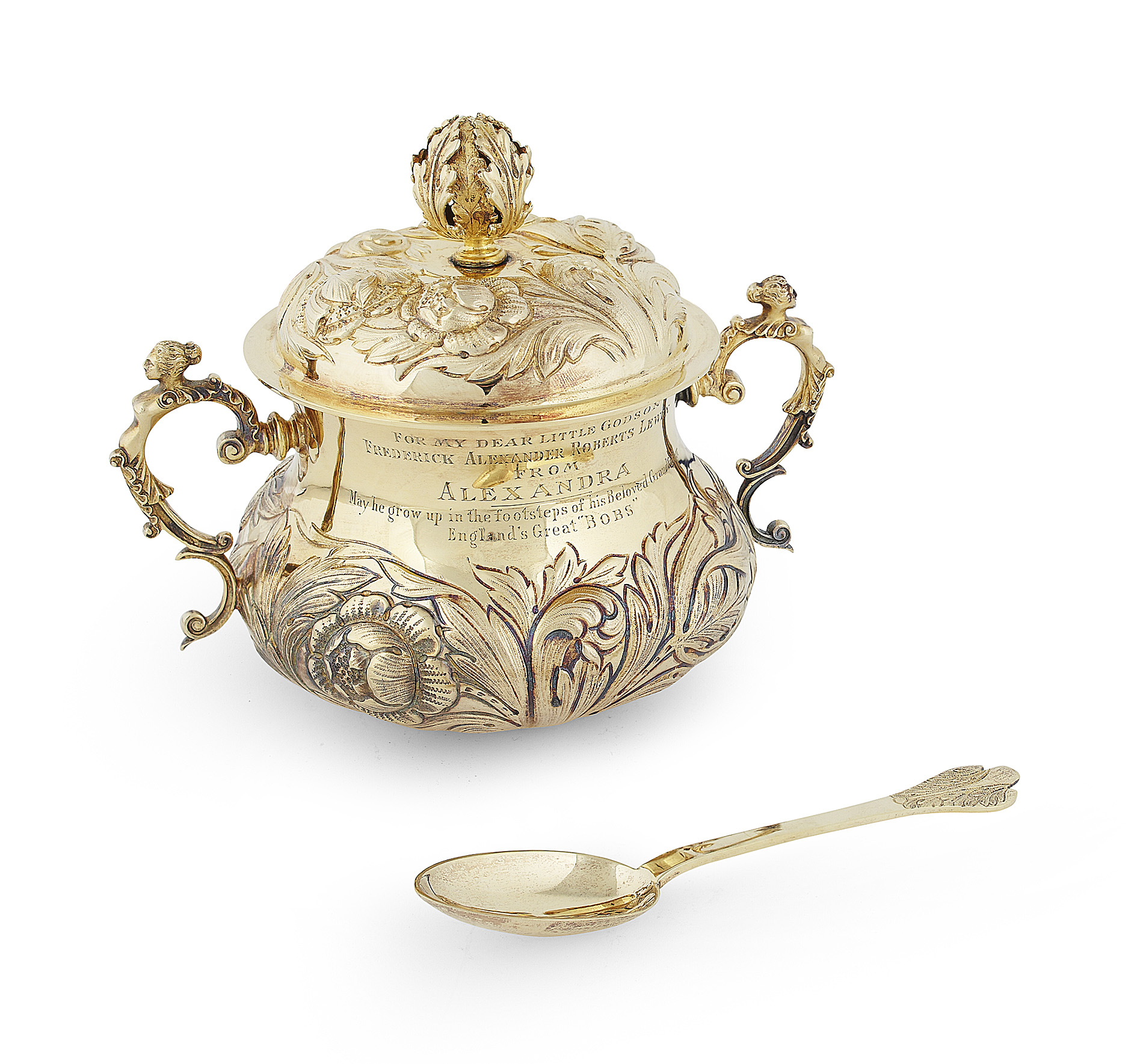 SILVER GILT PORRINGER AND COVER