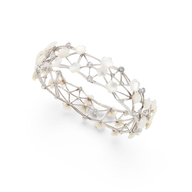 Fei Liu: A mother-of-pearl and diamond bangle