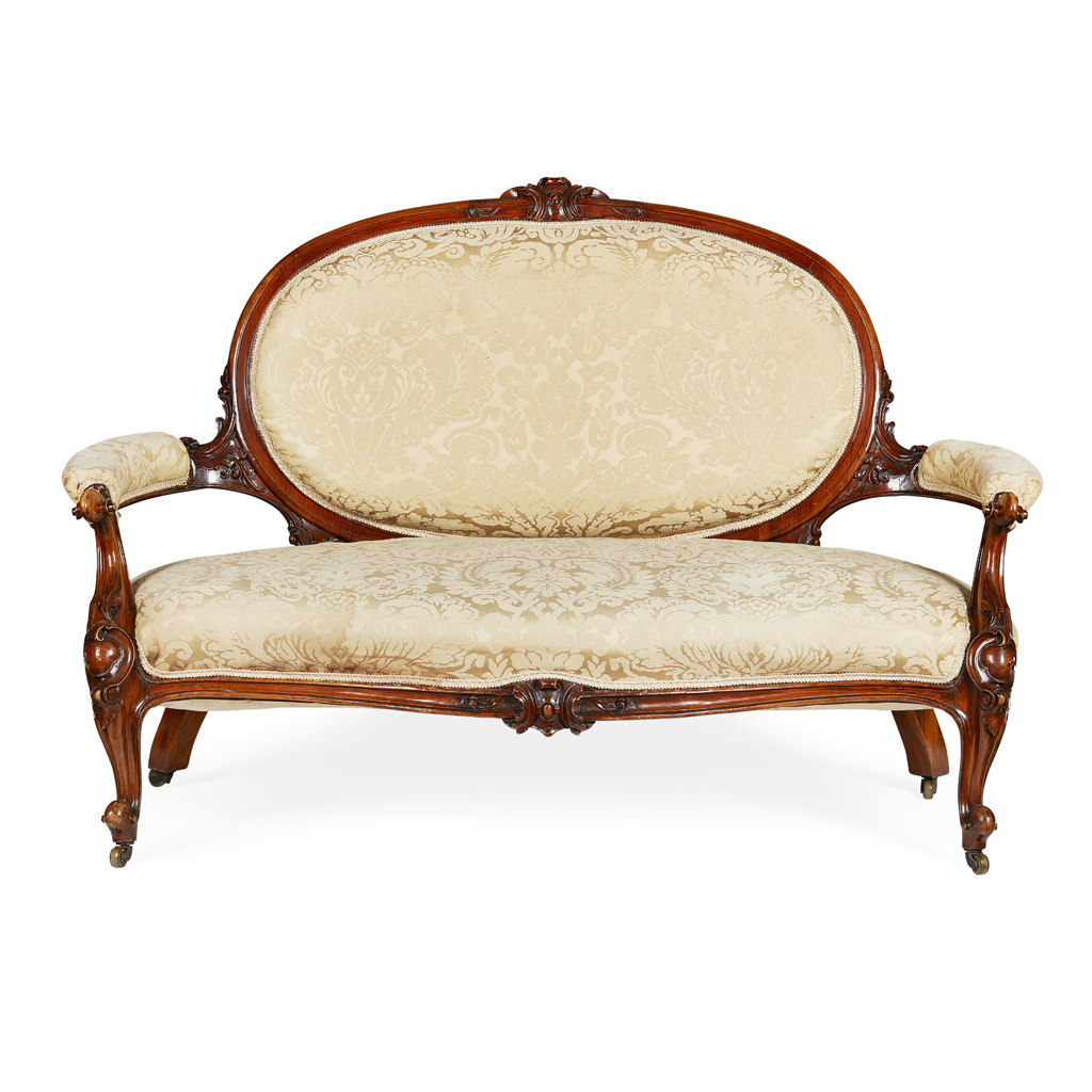 VICTORIAN WALNUT FRAMED SETTEE