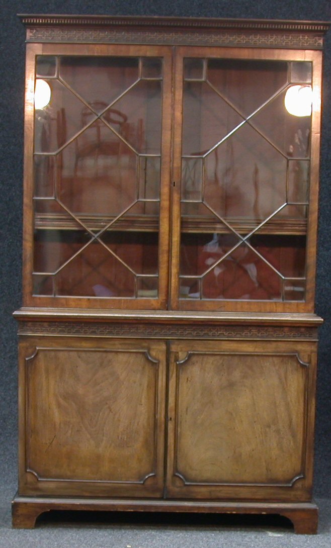 A mahogany astragal glazed bookcase,