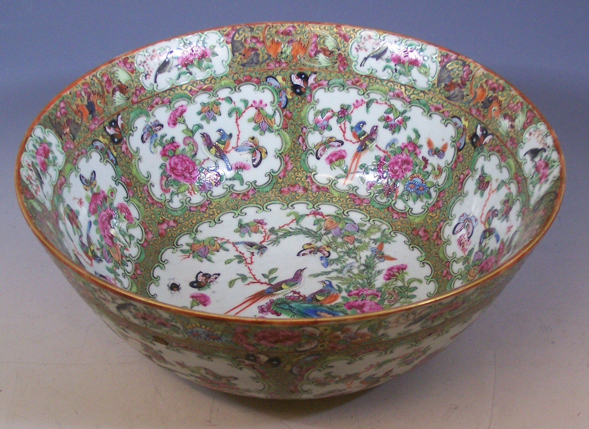 A Chinese Canton punch bowl,