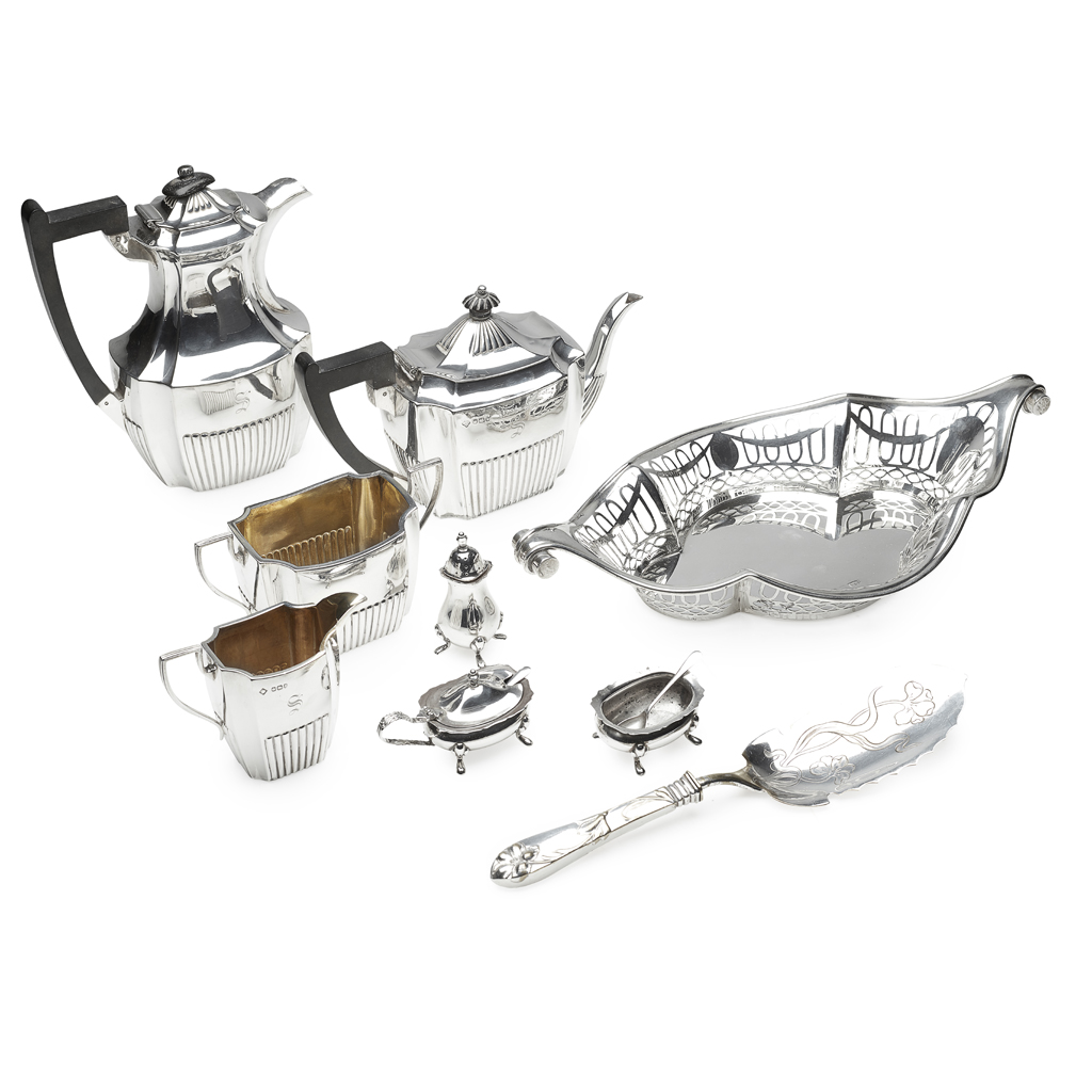 A Victorian matched four piece tea service