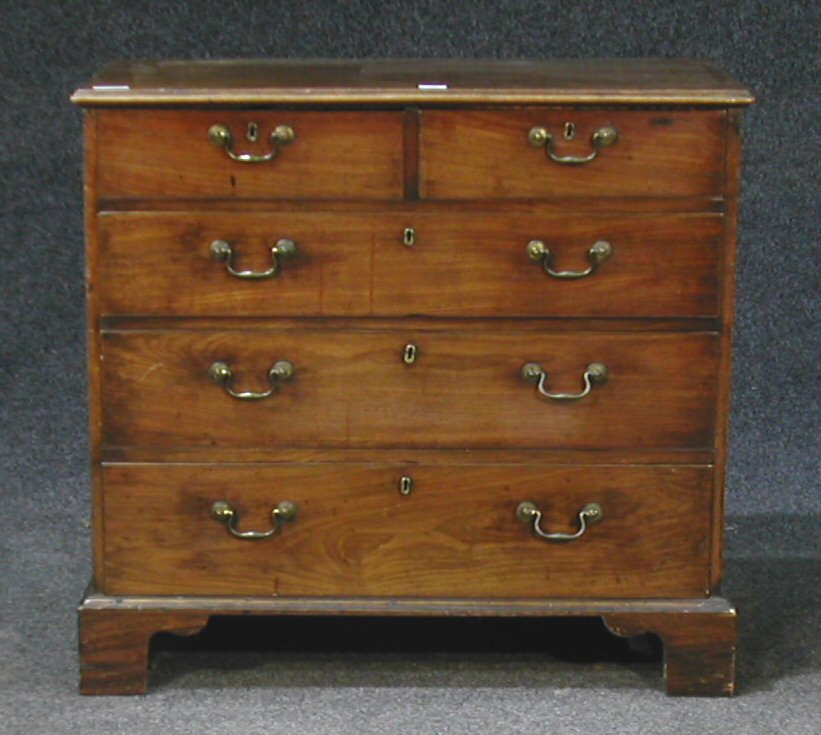 A rectangular mahogany chest of drawers,