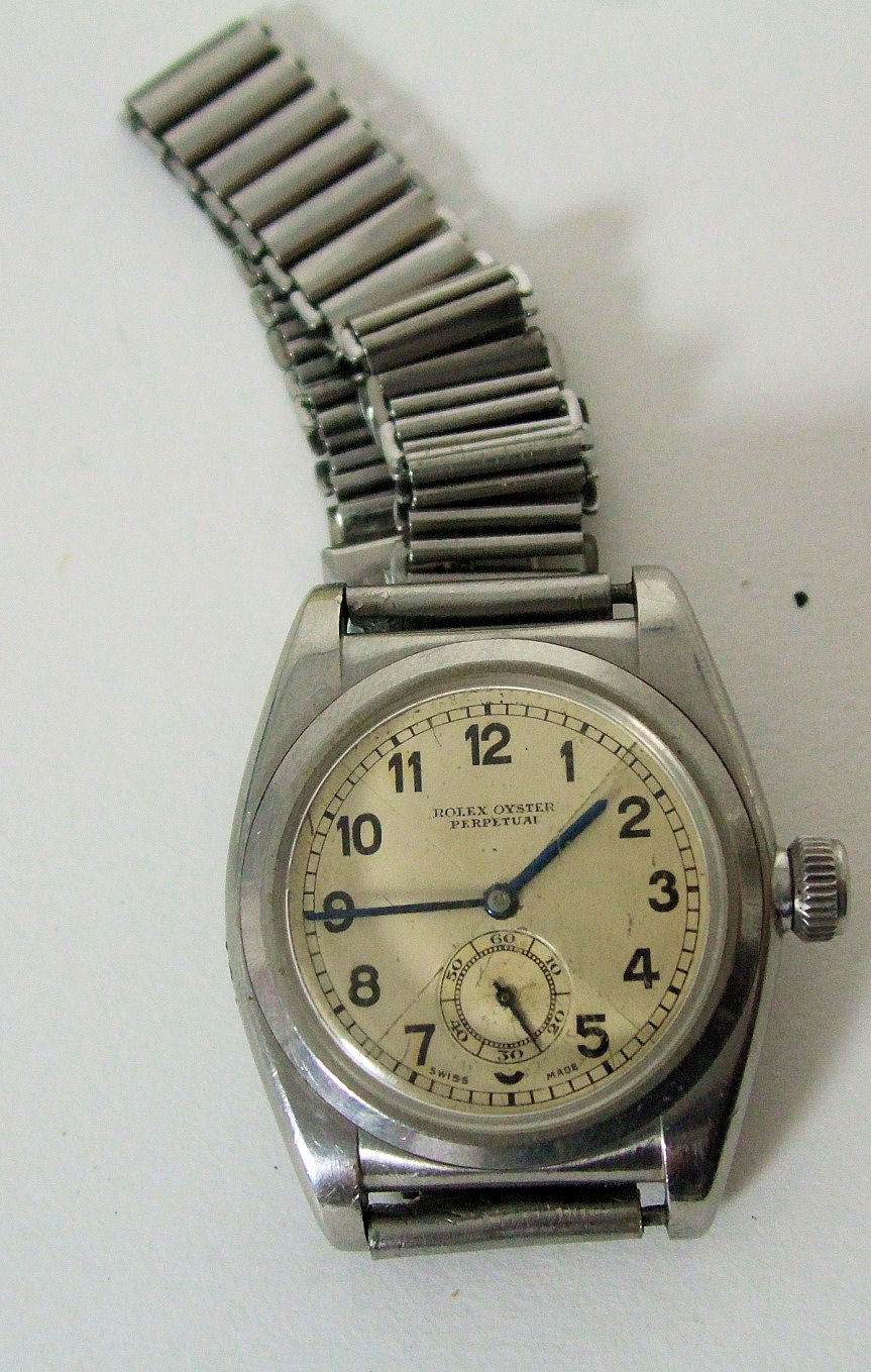 Rolex; a 1950's stainless steel cased wrist watch