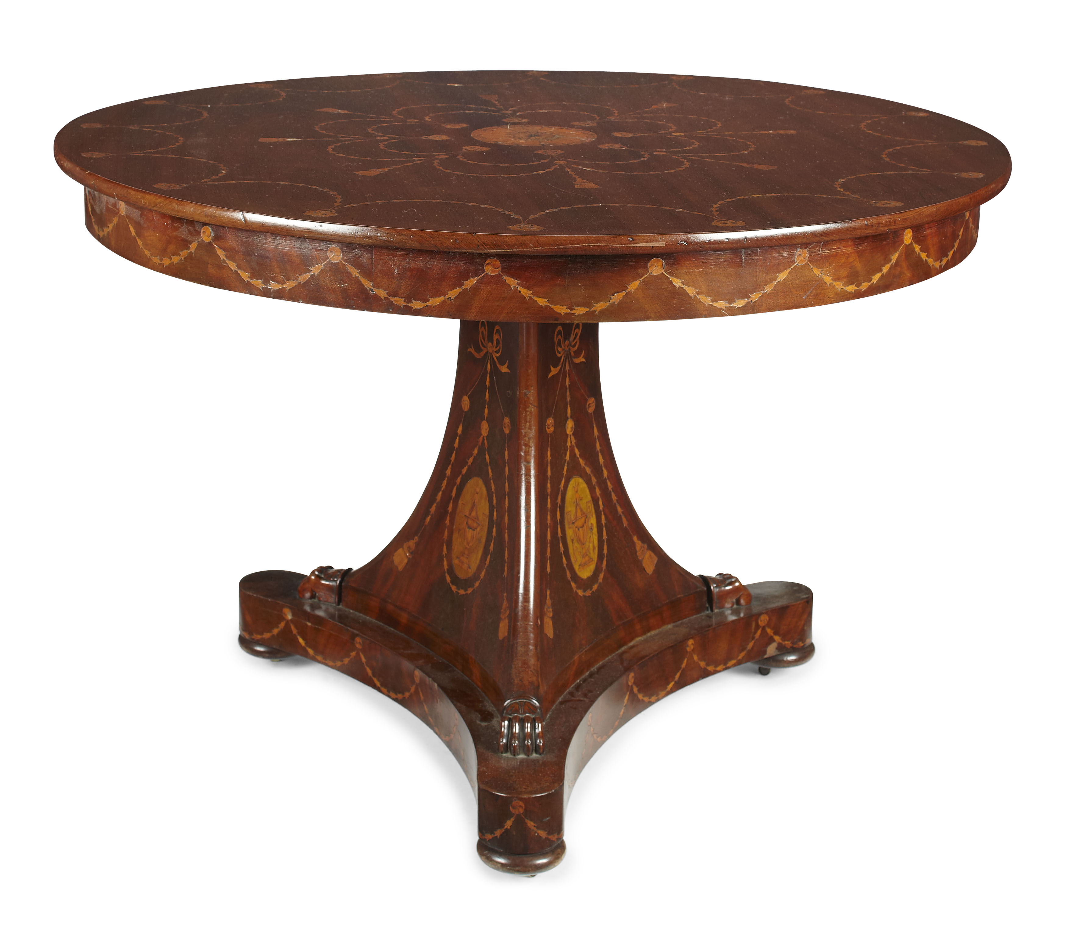WILLIAM IV MAHOGANY AND INLAY CENTRE TABLE