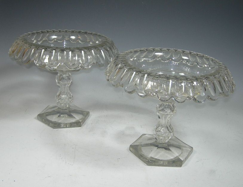 A pair of 19th century cut glass vases