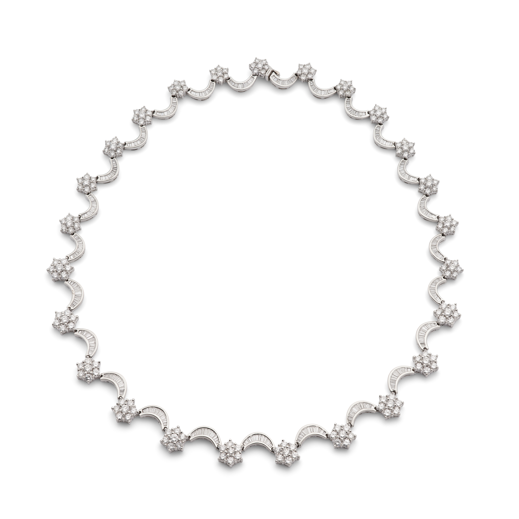 A platinum and diamond necklace, circa 1955