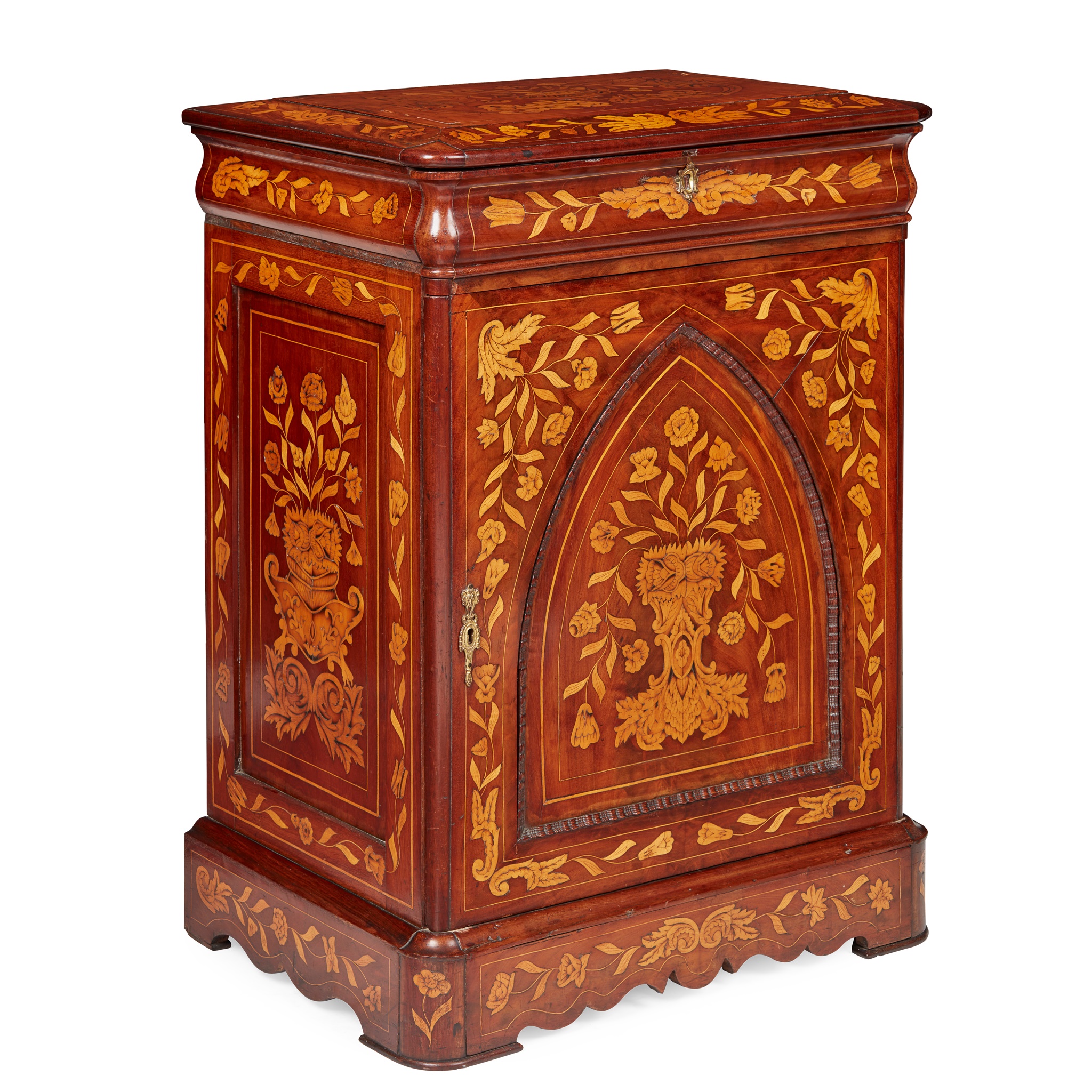DUTCH WALNUT AND MARQUETRY PIER CABINET