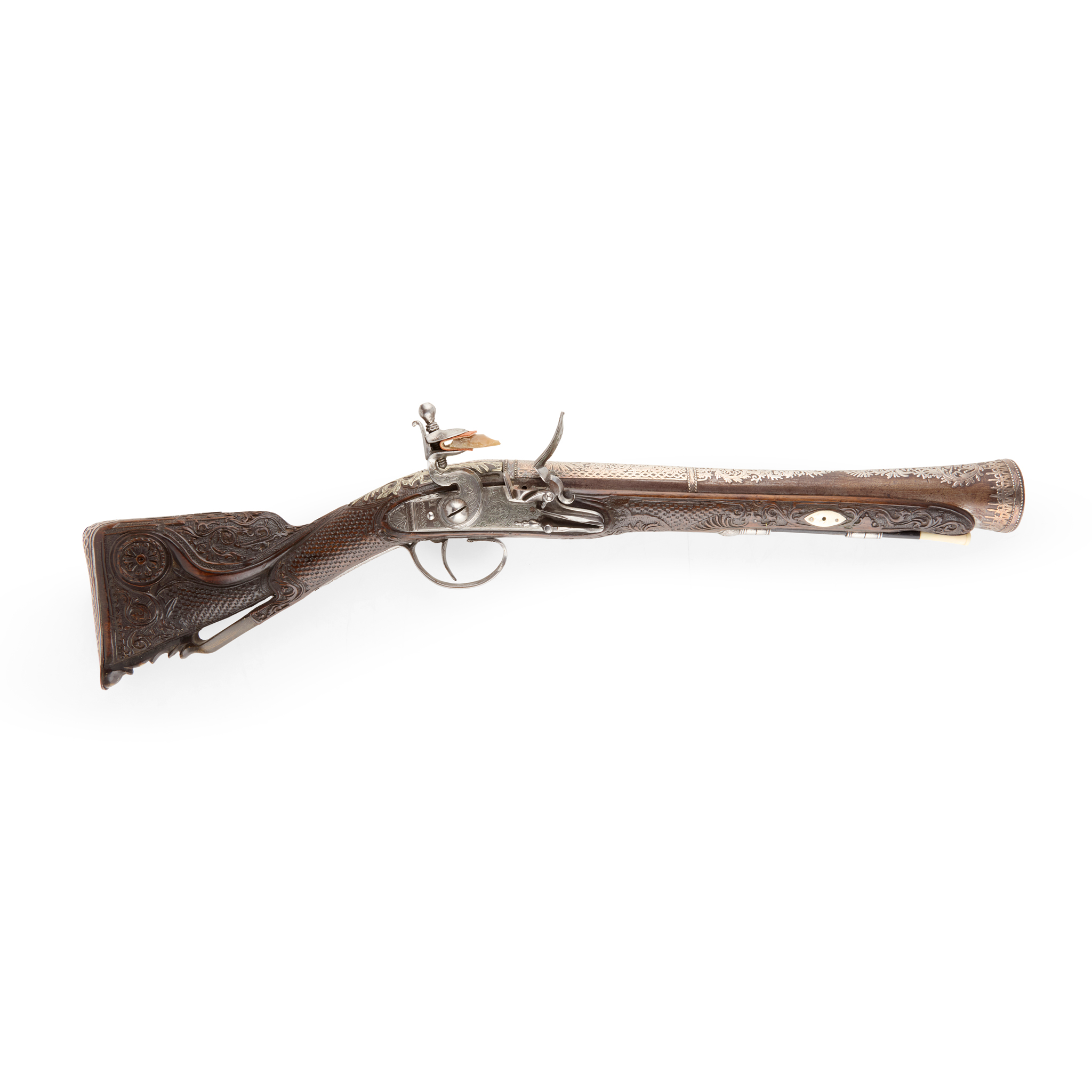 FINE SILVER MOUNTED OTTOMAN FLINTLOCK BLUNDERBUSS
