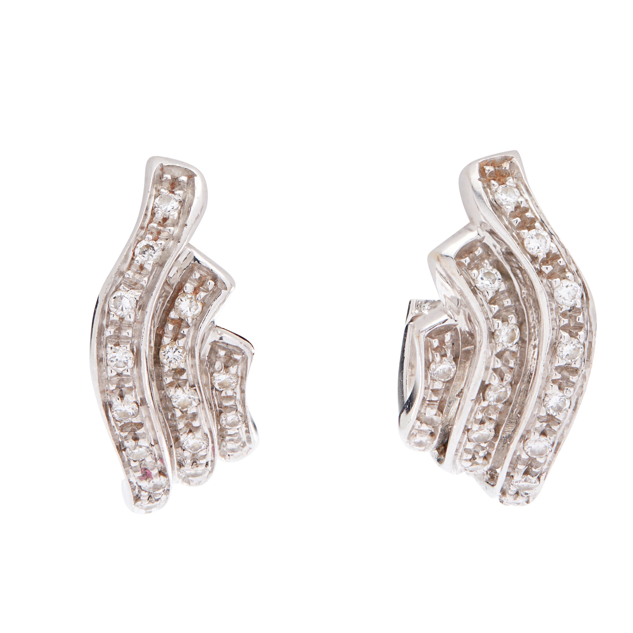 A pair of diamond earrings