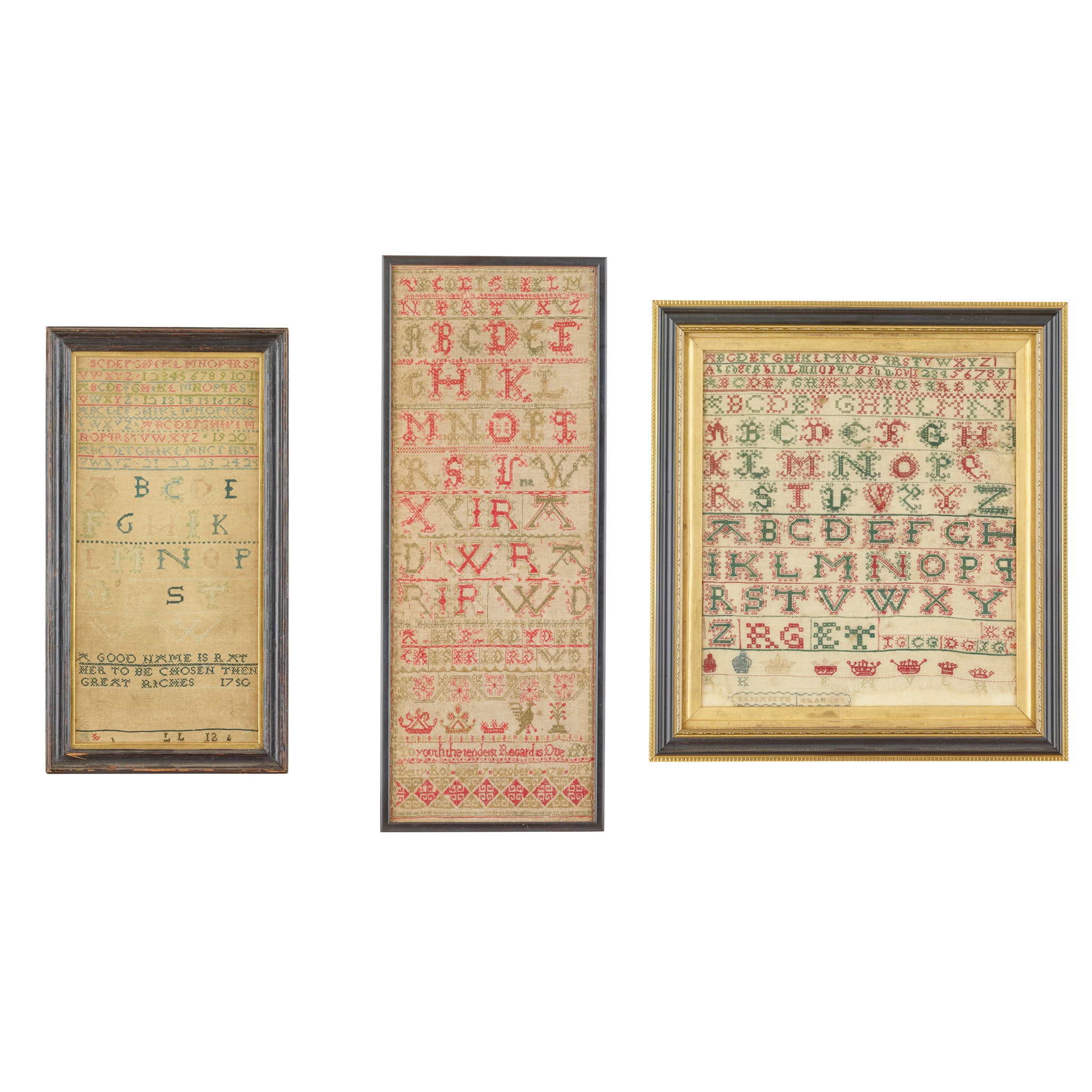 THREE SCOTTISH BAND SAMPLERS