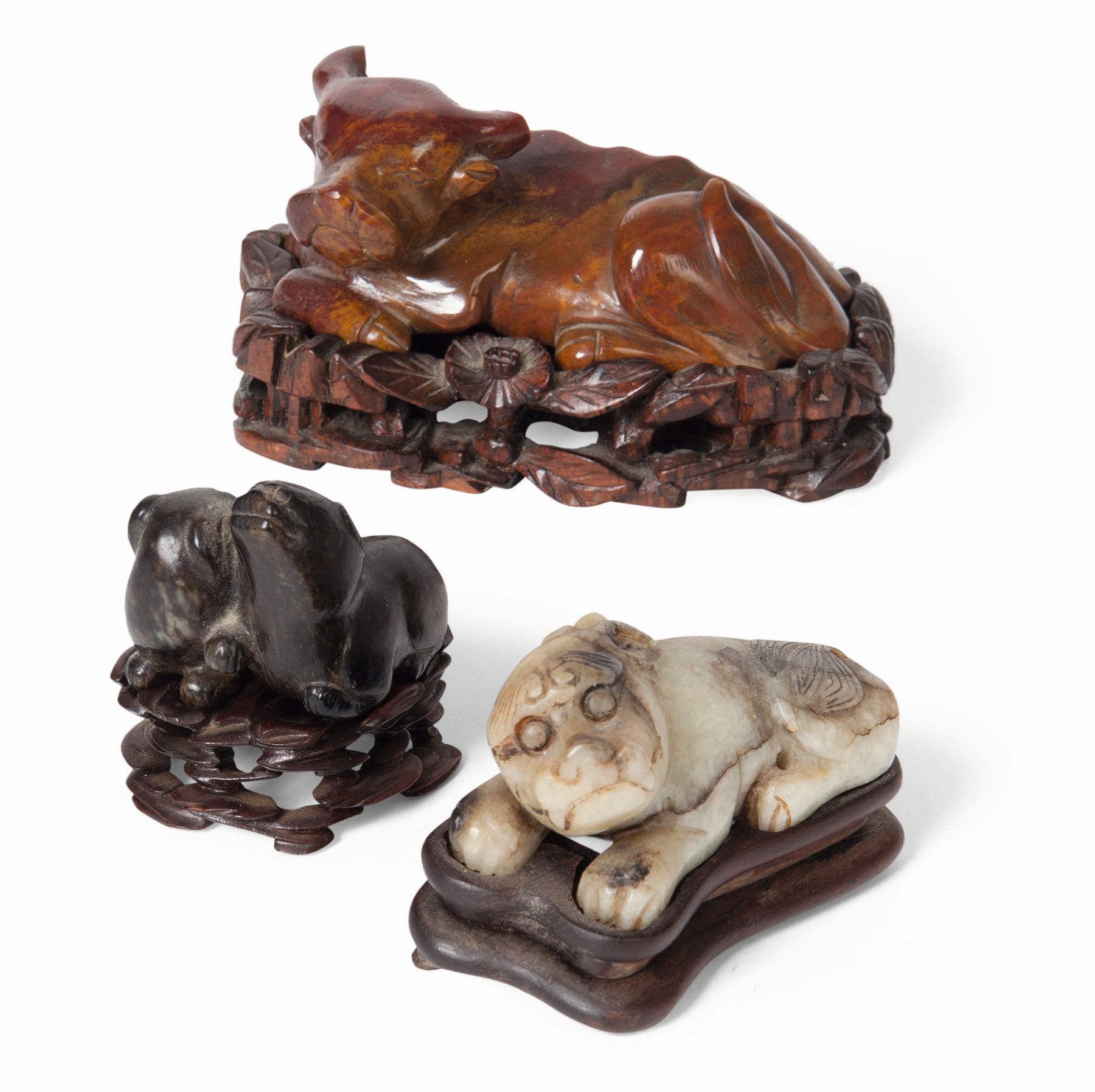 CHINESE JADE CARVING OF PUPPIES