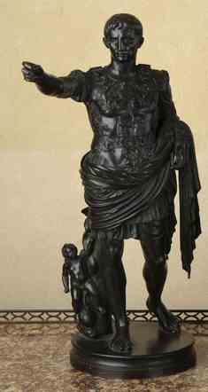 A 19th century French bronze figure of a Roman Emperor