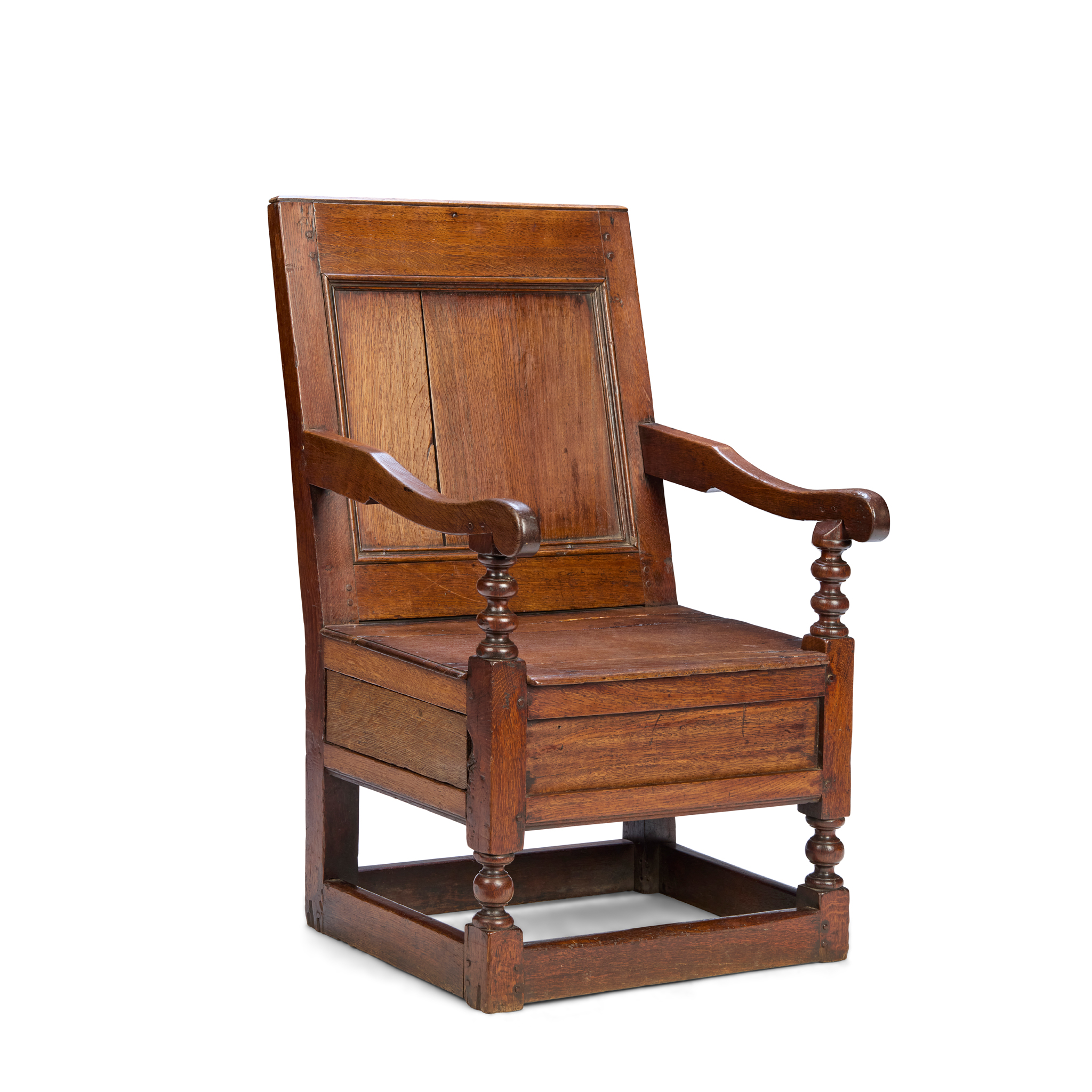 SCOTTISH PANEL BACK OAK WAINSCOT ARMCHAIR