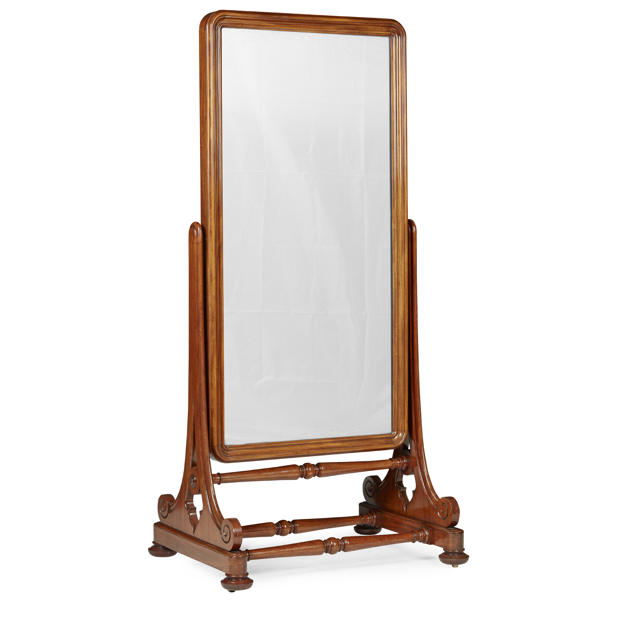 VICTORIAN MAHOGANY CHEVAL MIRROR